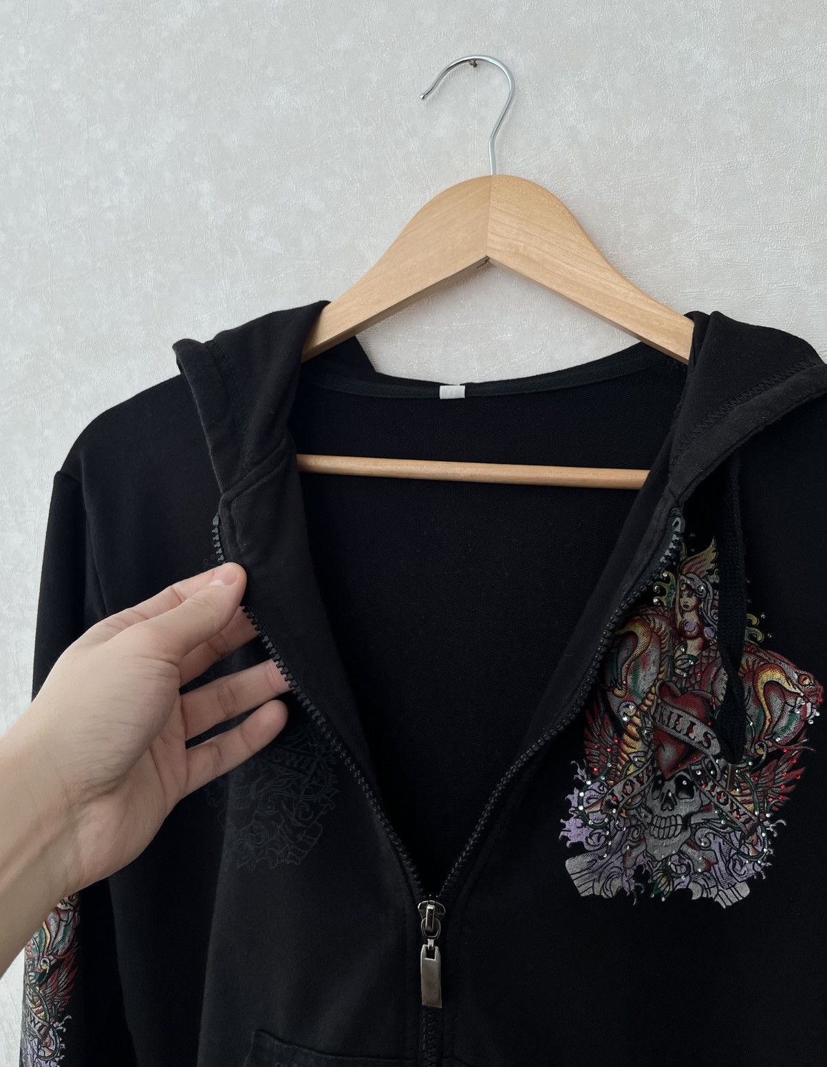Japanese Brand Ed Hardy Style Y2K Zip Hoodie Size US S / EU 44-46 / 1 - 5 Thumbnail