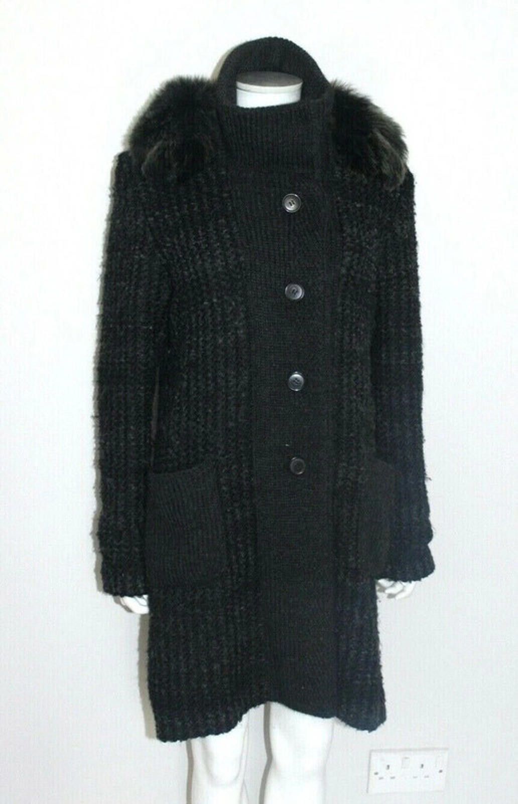 Other Vanessa Bruno Wool Knitted Coat fur collar F42 size 12- 14 Size M / US 6-8 / IT 42-44 - 8 Thumbnail