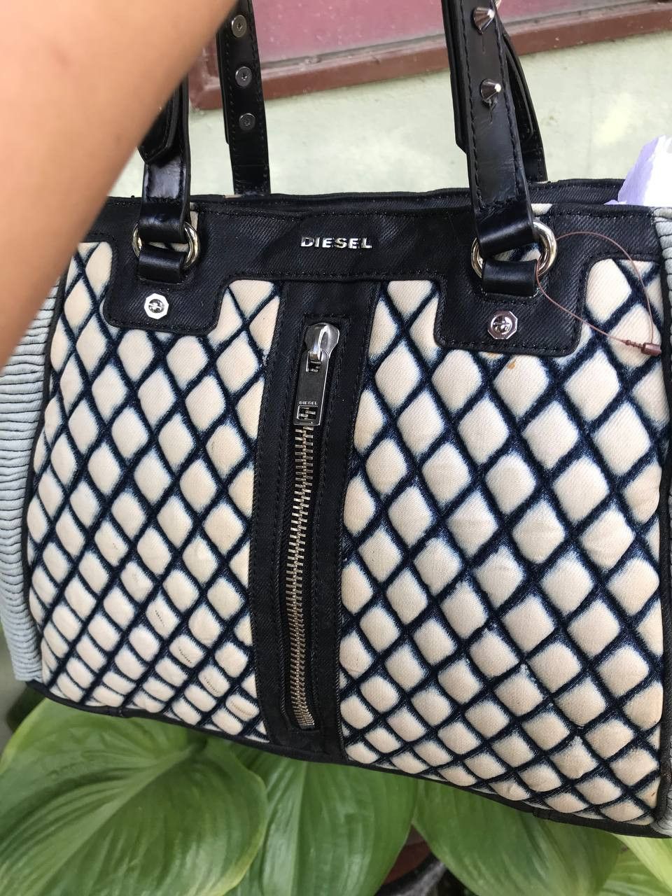 Diesel Diesel Tote Bag Denim Leather Chuck Zip Studs Size ONE SIZE - 10 Thumbnail