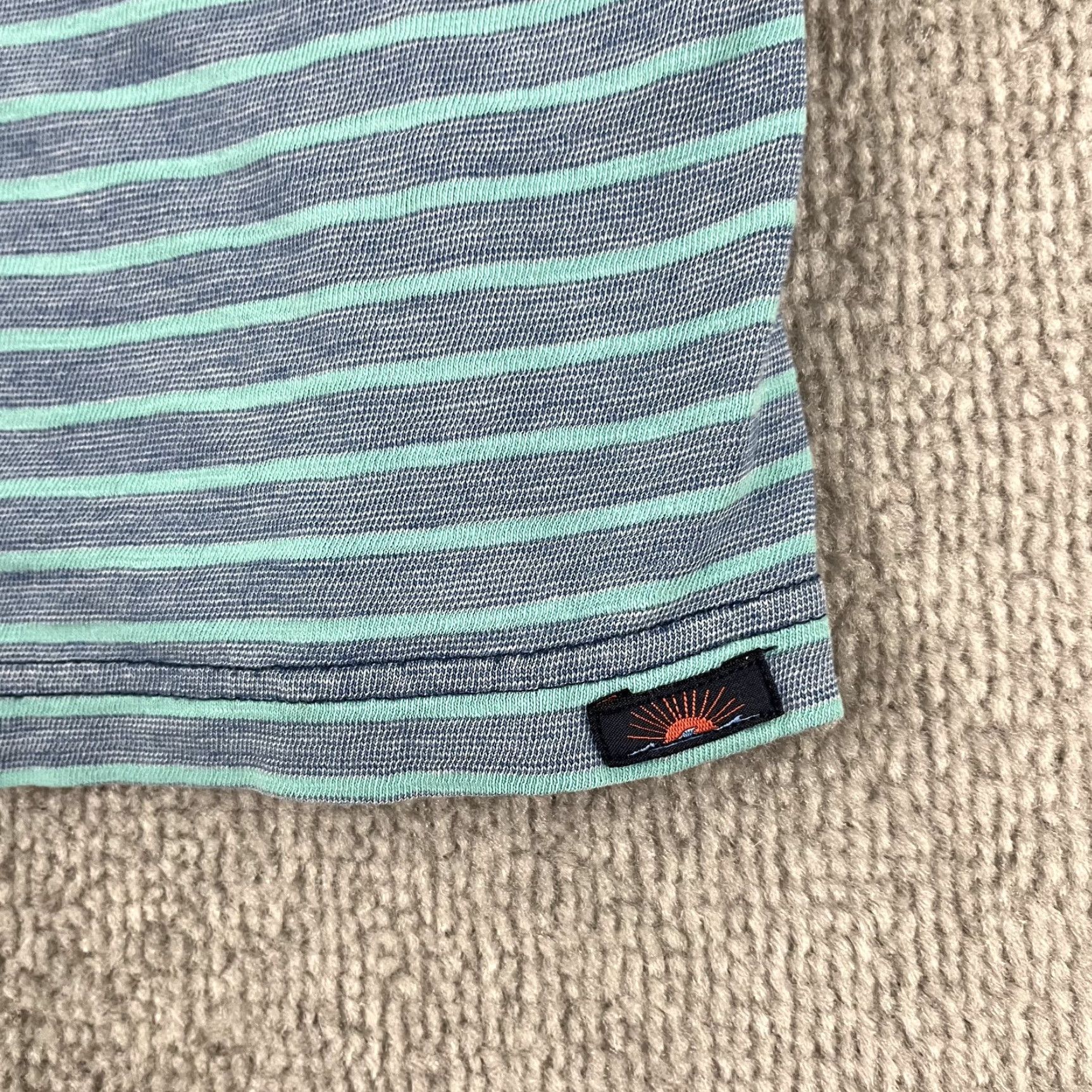 Faherty Faherty Polo Shirt Mens 2XL Blue Stripe Indigo Dyed Cotton Pocket S/S Casual Shirt Polo Size US XXL / EU 58 / 5 - 2 Thumbnail