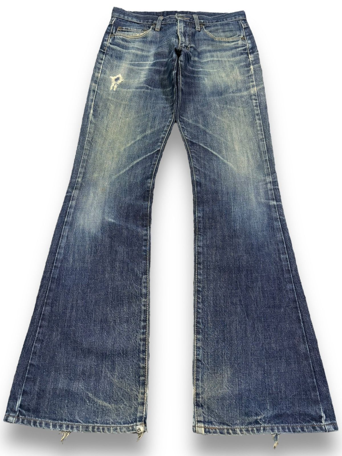 Tornado Mart Japanese Brand Kamikaze Attack Flare Distressed Jeans Size US 31 - 1 Thumbnail