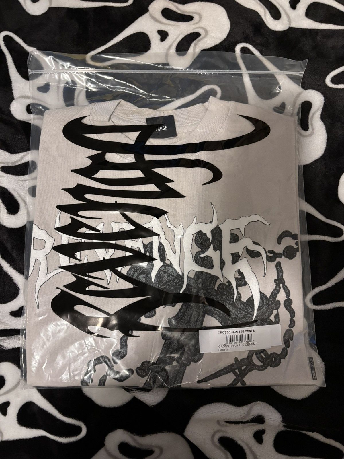 image of Revenge Cross Chain Tee in Cement Grey, Men's (Size Large)