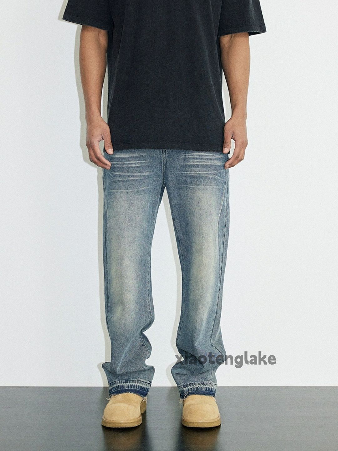 Jean × Vintage washed faded cleanfit yuppie loose baggy jeans Size US 32 / EU 48 - 2 Thumbnail