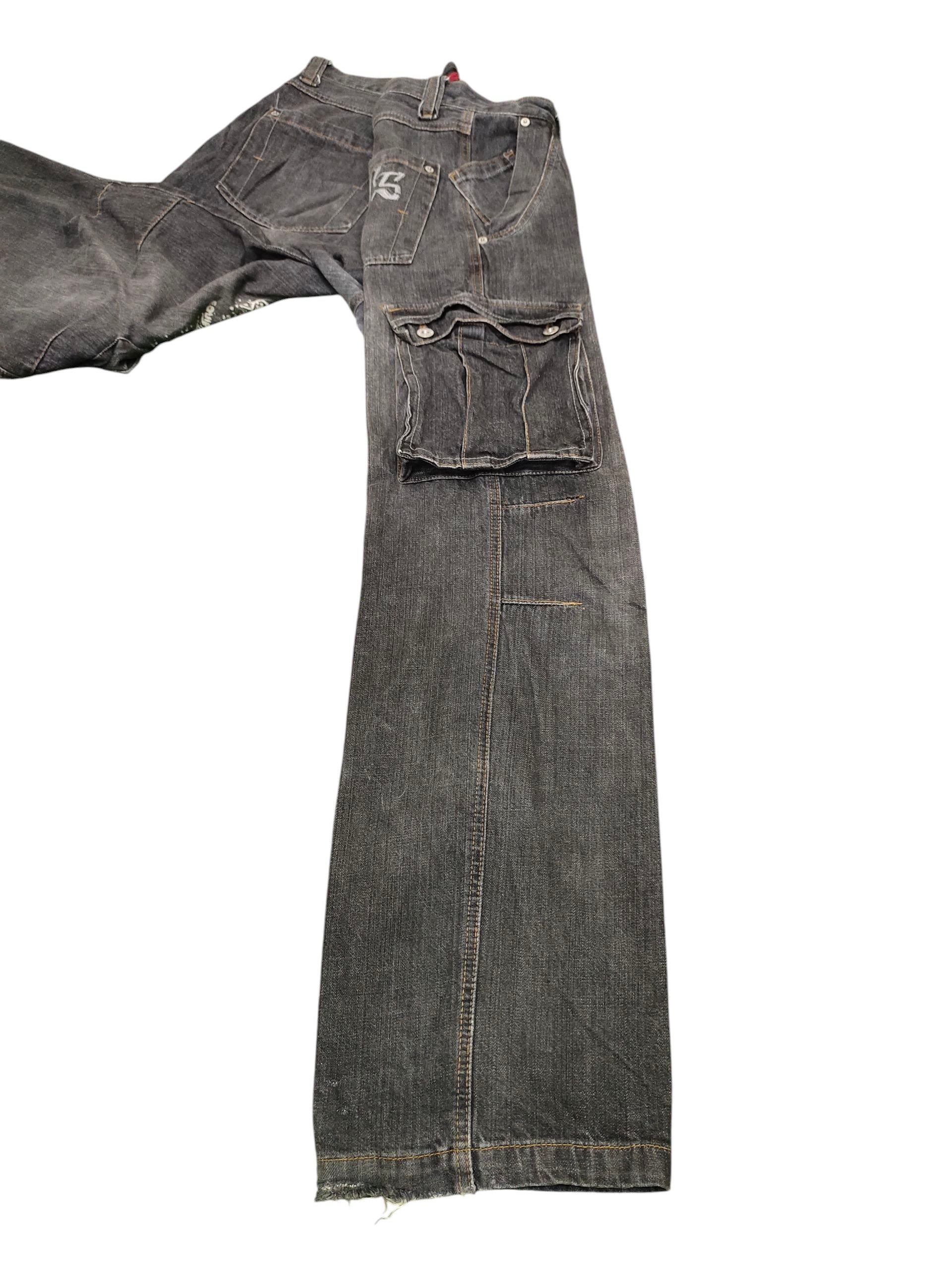 PPFM Vintage Y2k Pjs Surf Embroidered Cargo Baggy Denim Pants Size US 34 / EU 50 - 10 Thumbnail