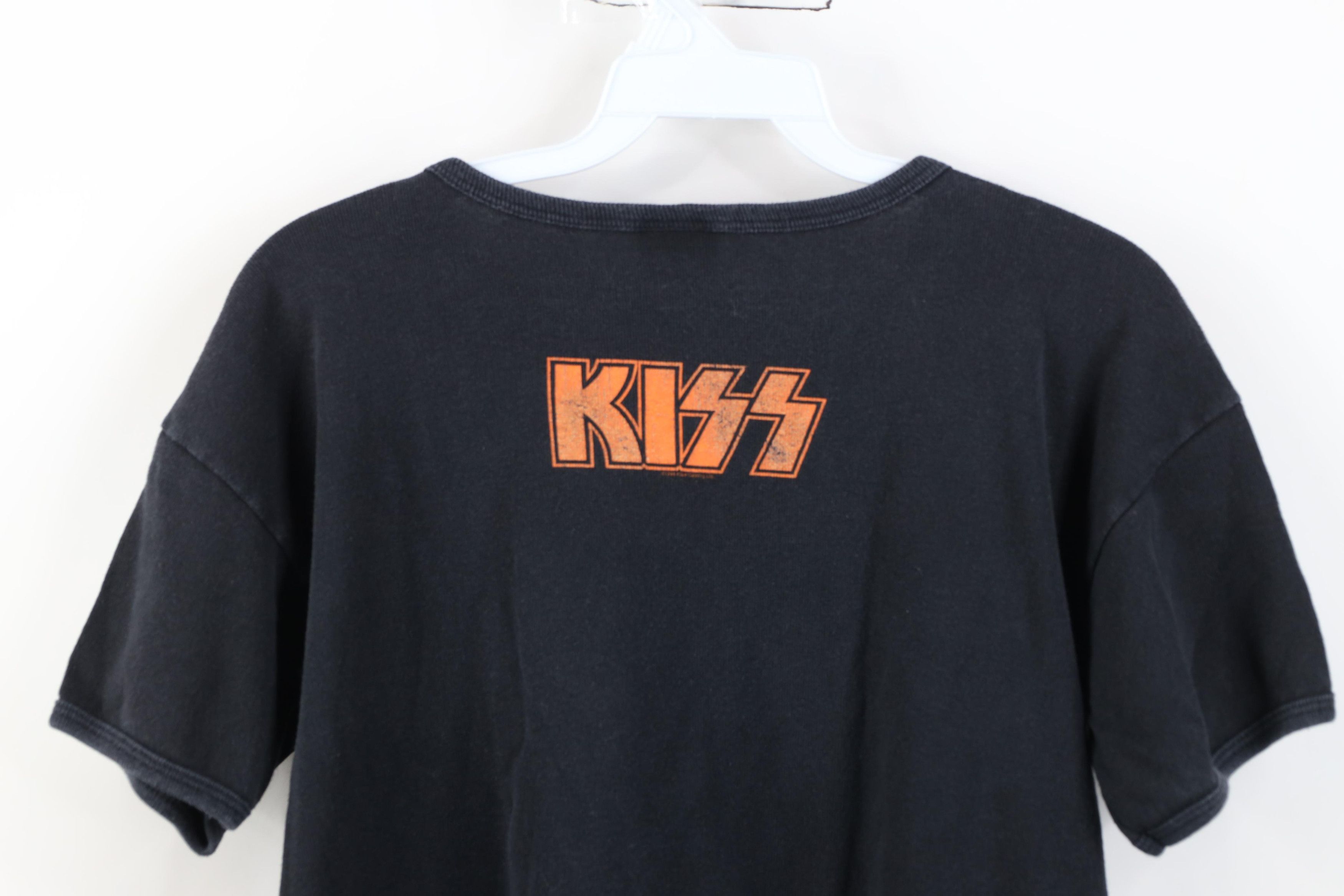 Vintage Vintage 90s Kiss Band Halloween Pumpkin Ribbed Knit T-Shirt Size L / US 10 / IT 46 - 13 Thumbnail