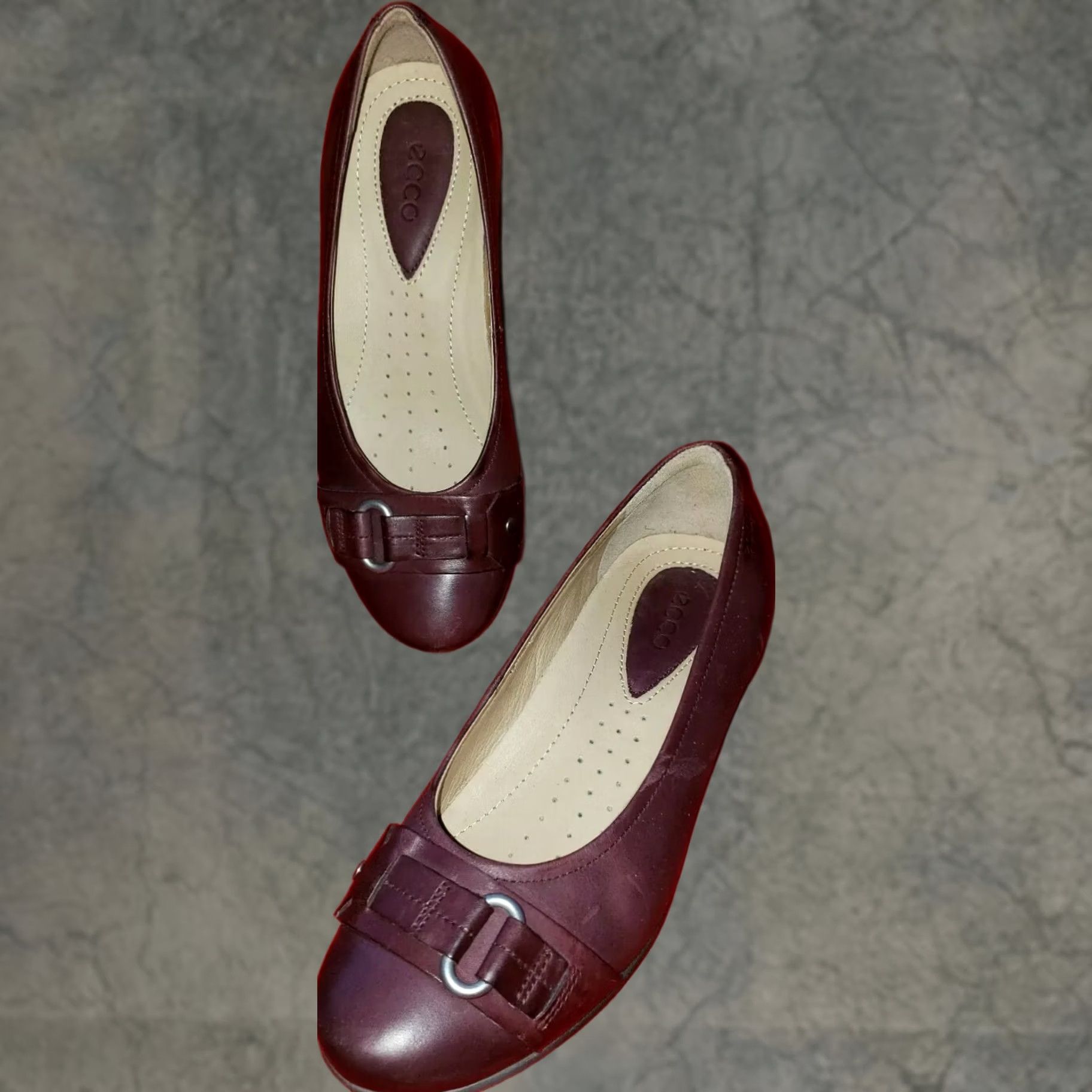 Ecco VINTAGE Ecco Women's Flats Dress Flats Brown Buckle Accent Wedge Heel US 4.5 EU 35 UK 2.5 B M Slip On Girls/Mens/ Womens? Size US 5.5 / IT 35.5 - 1 Thumbnail