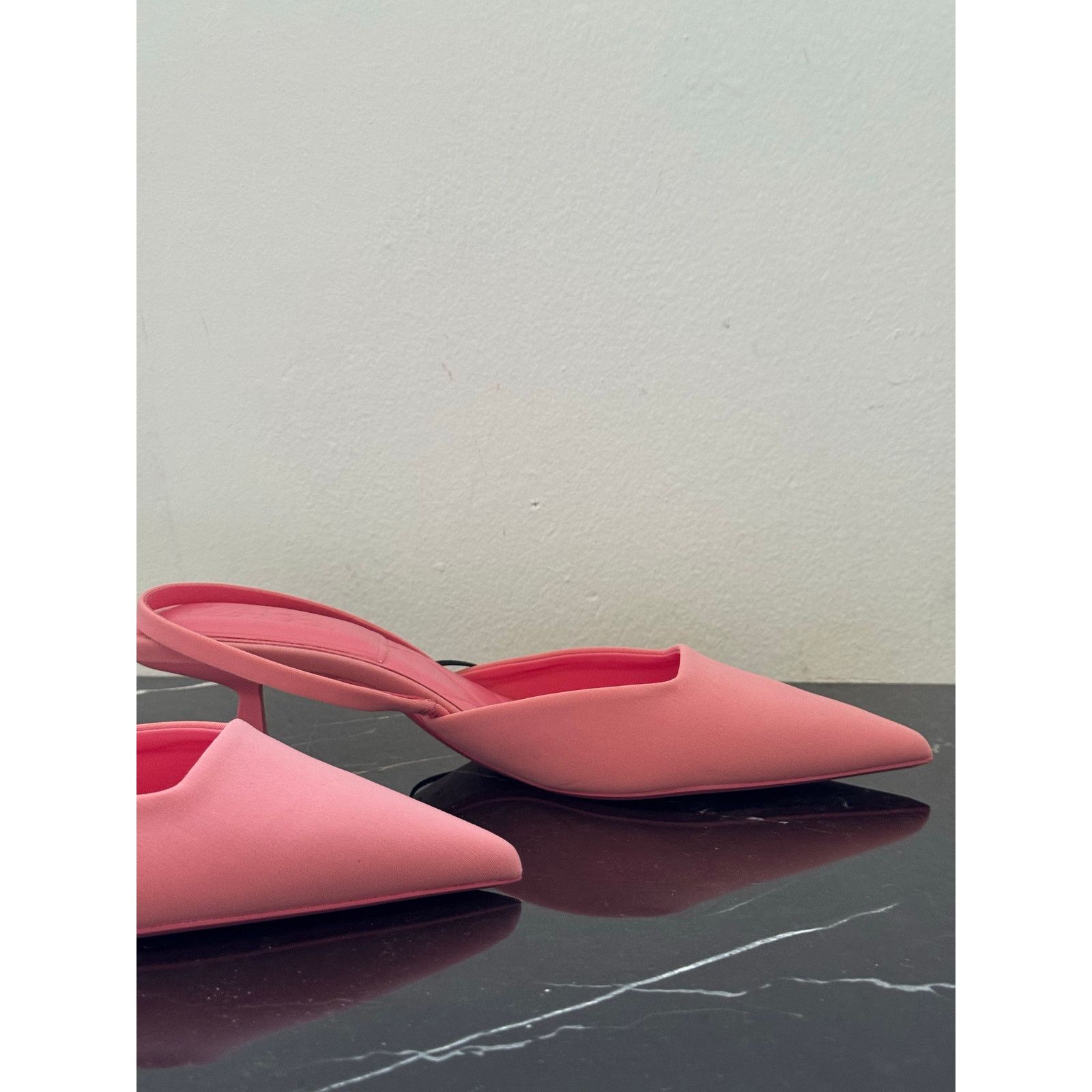 Zara Zara Blush Pink Pointed Toe Slingback Kitten Heels Size US 9 / IT 39 - 4 Thumbnail