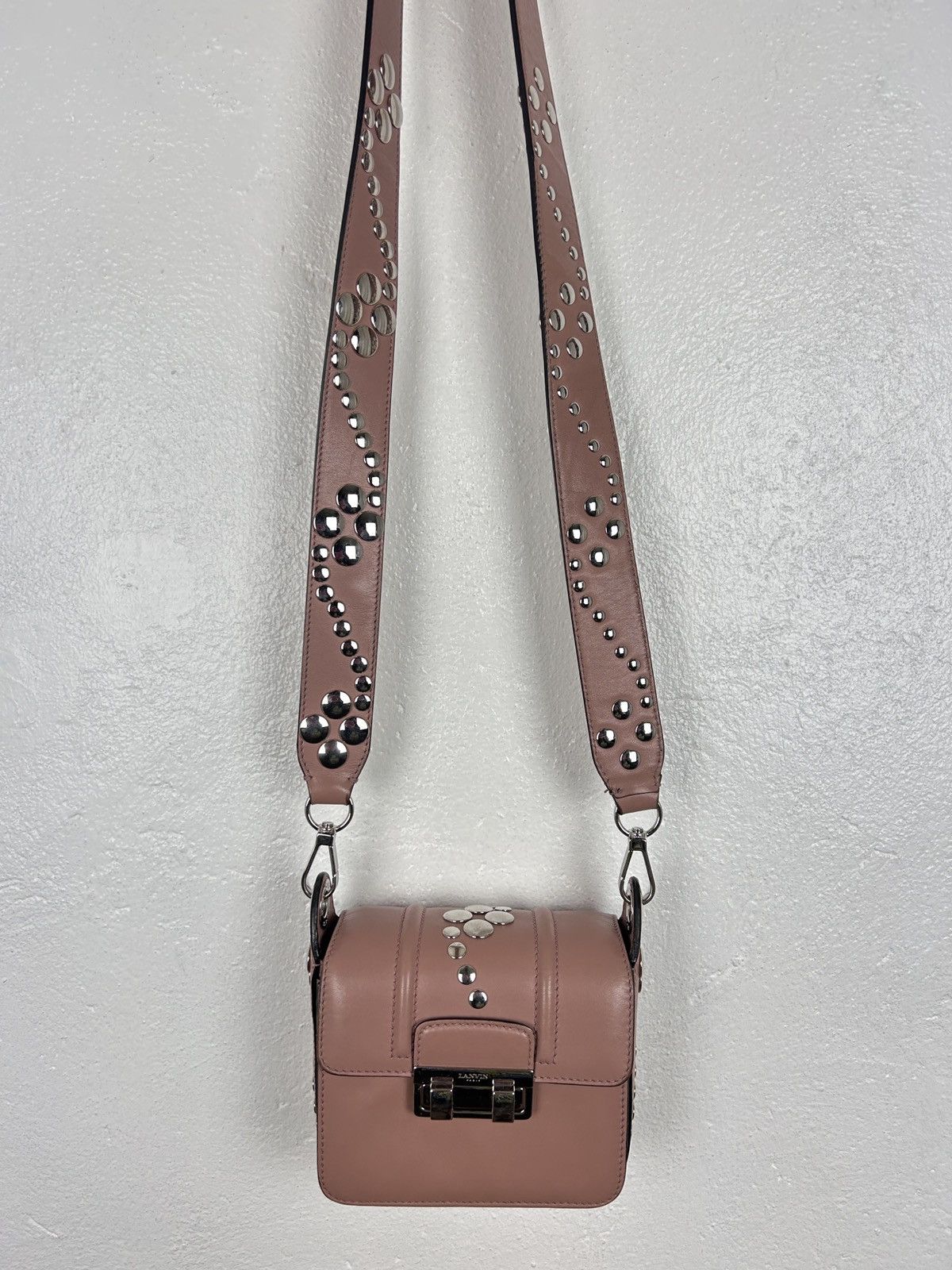 Lanvin Lanvin Mini Studded Jiji Crossbody Bag In Pale Pink Size ONE SIZE - 11 Thumbnail