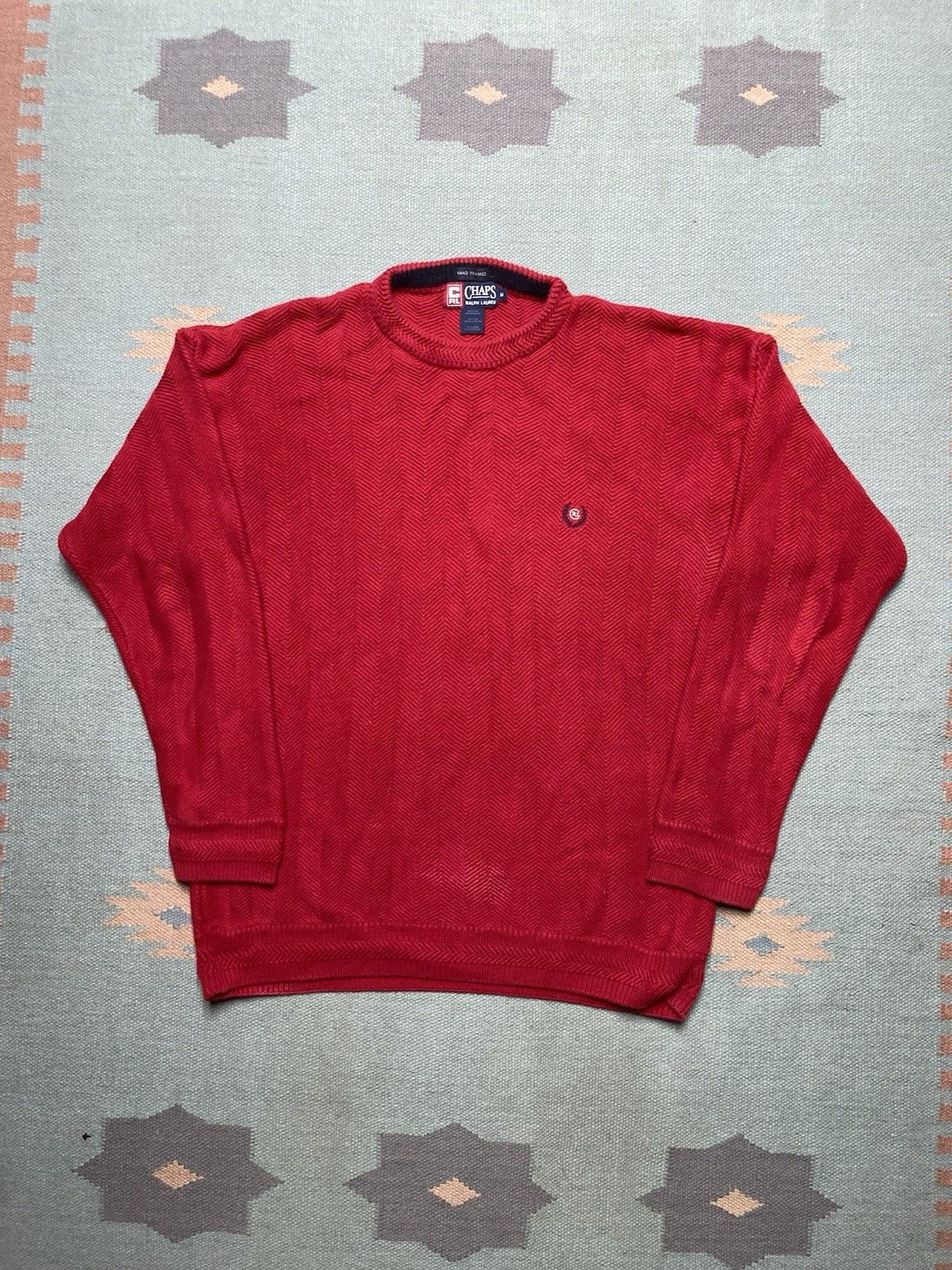 Vintage chaps Ralph Lauren knit sweater hand framed herringbone M Size US M / EU 48-50 / 2 - 1 Thumbnail