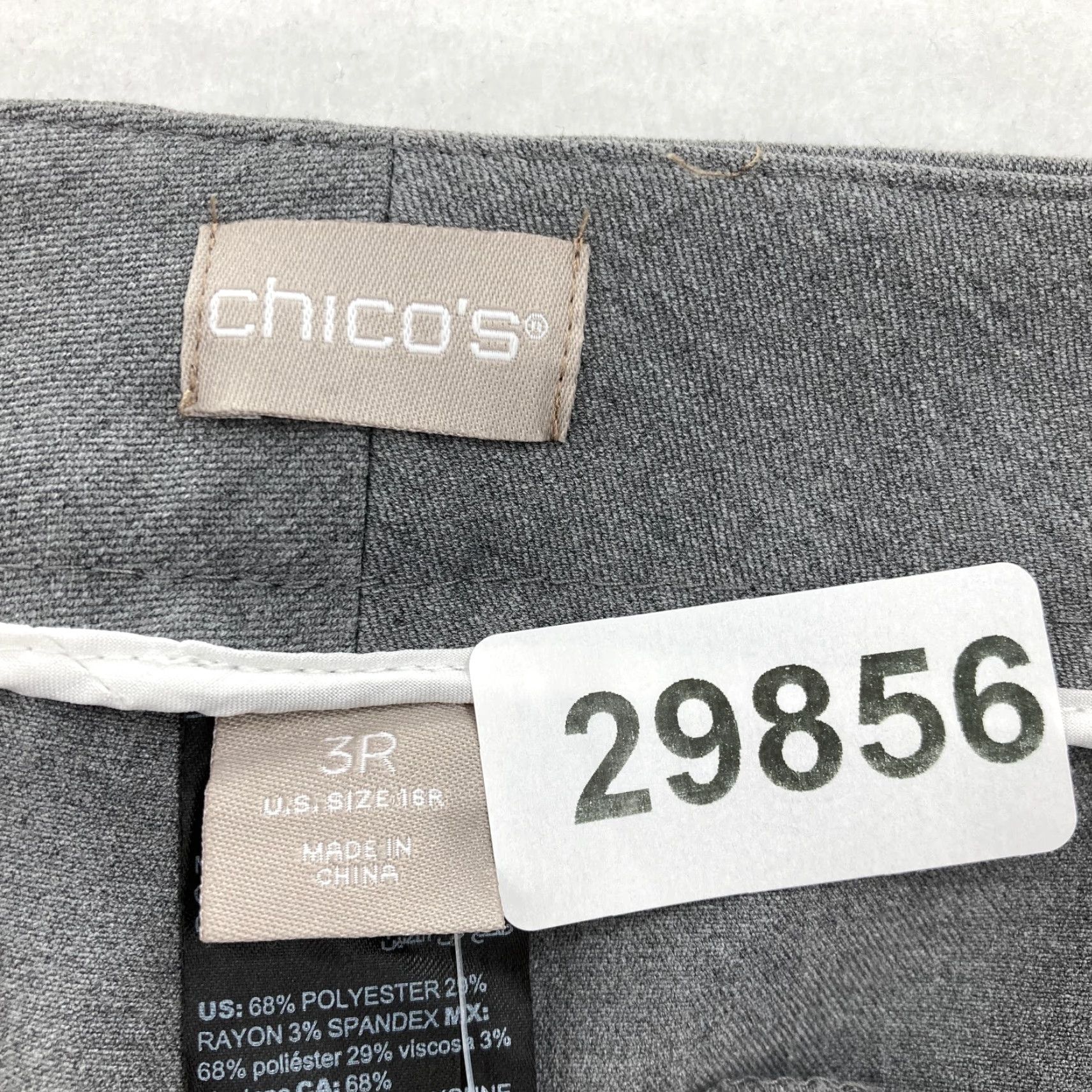 Vintage Chico's So Slimming Trouser Pants Women's Gray Stretch Relaxed Career Office Size 38" / US 16 / IT 52 - 4 Thumbnail