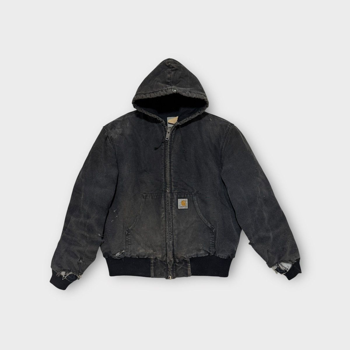Carhartt Carhartt Black Hooded Duck Canvas Work Jacket SZ L Size US L / EU 52-54 / 3 - 1 Thumbnail