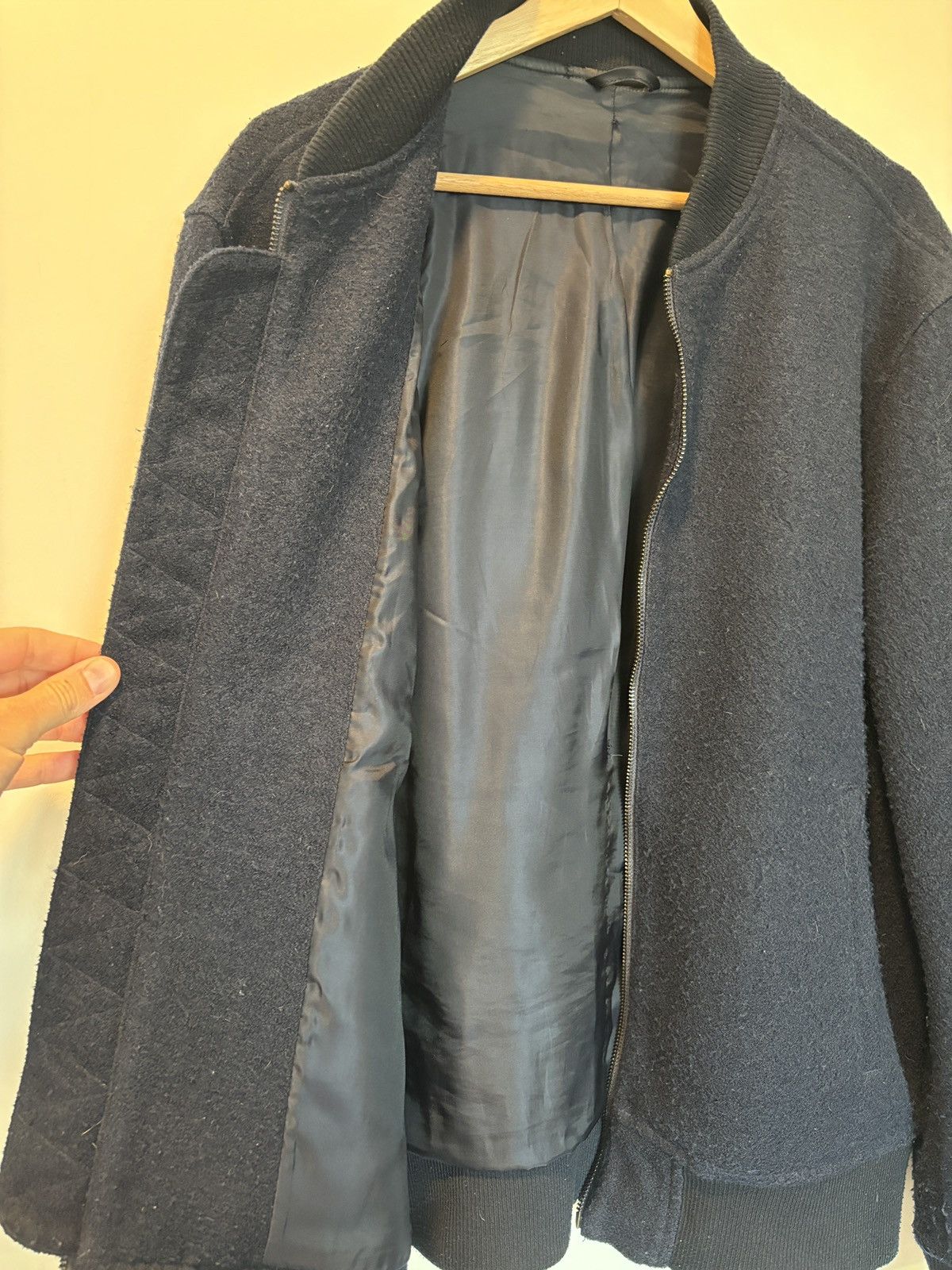 Club Monaco Club Monaco Bomber Jacket L Navy Blue - Boiled Wool Size US L / EU 52-54 / 3 - 4 Thumbnail