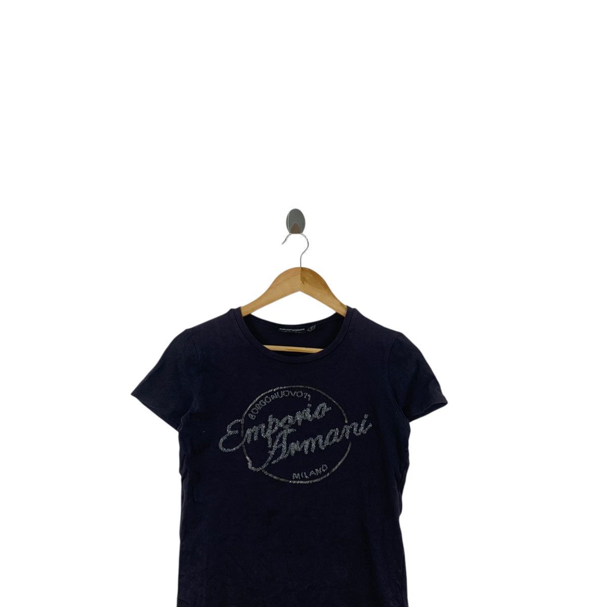 Emporio Armani EMPORIO ARMANI GIORGIO Milano Rhinestone Bling Tee Shirt Size XS / US 0-2 / IT 36-38 - 2 Thumbnail