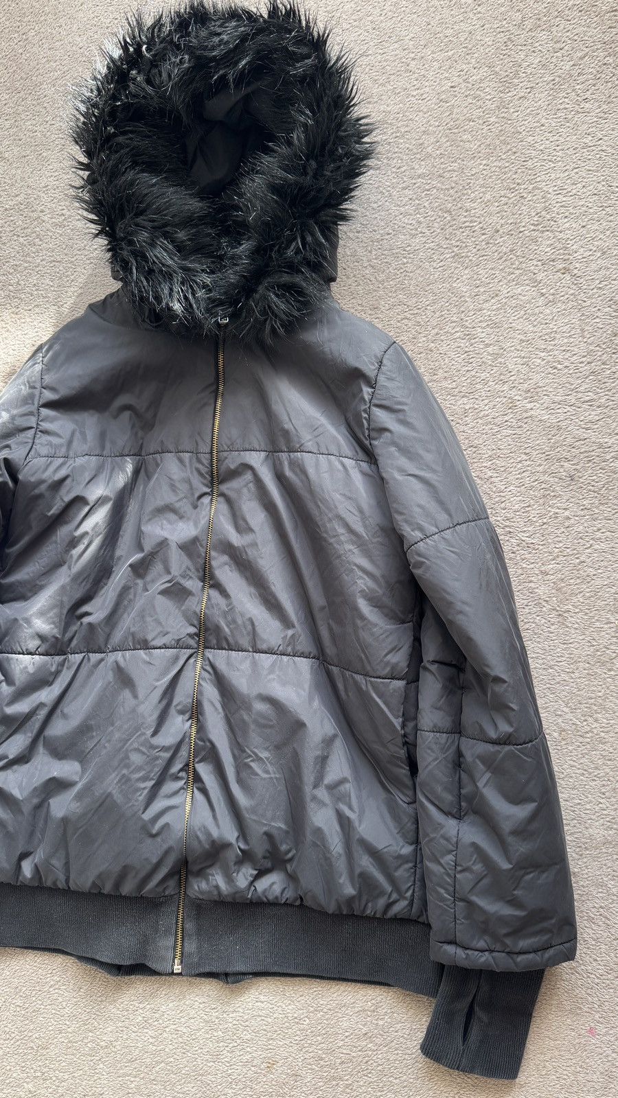 Japanese Brand Vintage Y2K Faux Fur Hood Jacket Opium LGB Goa styled Size US S / EU 44-46 / 1 - 2 Thumbnail