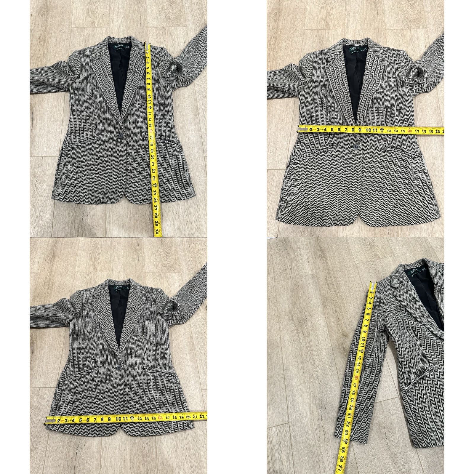 Ralph Lauren VINTAGE Ralph Lauren Blazer Herringbone Tweed Wool Brown/Black Size 8 Womens Regular Jacket Size M / US 6-8 / IT 42-44 - 9 Thumbnail