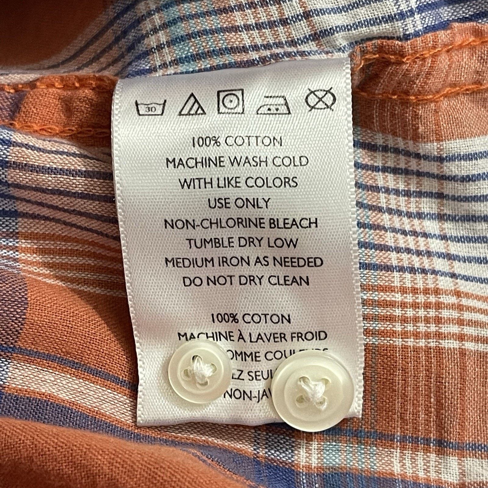 Salt Valley Salt Valley Western Shirt Mens XL Orange Plaid Pearl Snap Size US XL / EU 56 / 4 - 11 Thumbnail