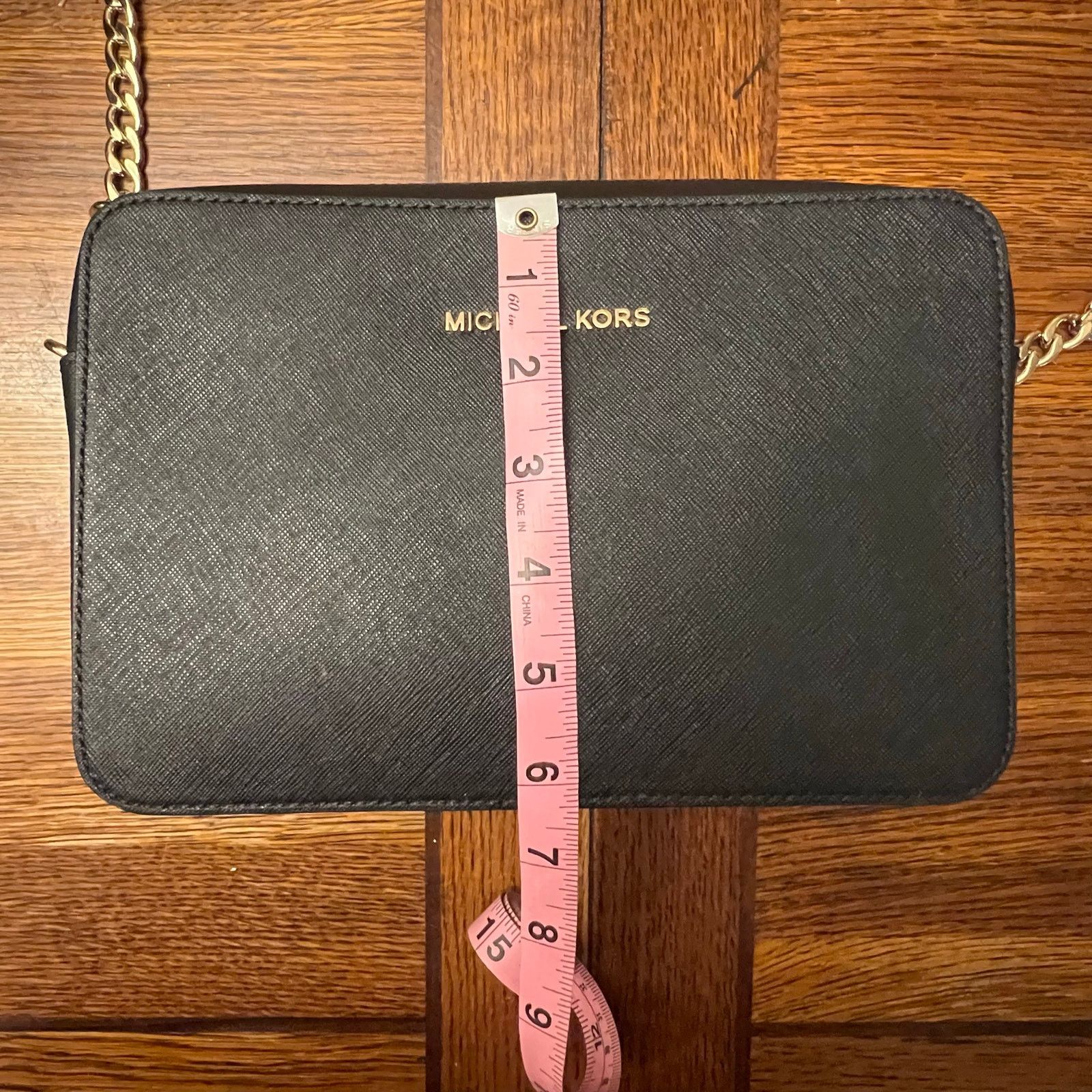 Michael Kors Michael Kors Jet Set Large Black Saffiano Crossbody Chain Size ONE SIZE - 7 Thumbnail