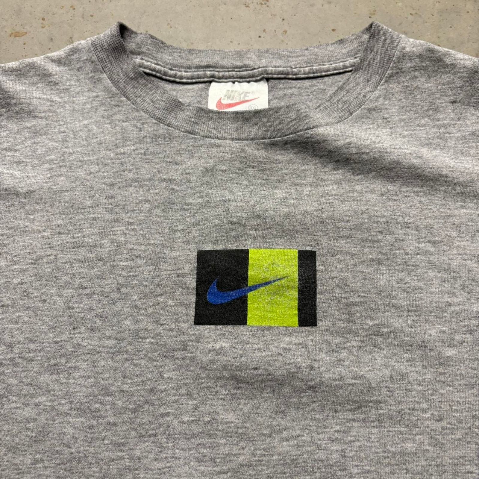 Japanese Brand × Nike × Vintage Crazy Vintage 90s Nike Neon Swoosh Logo Graphic T Shirt Size US XXL / EU 58 / 5 - 2 Thumbnail