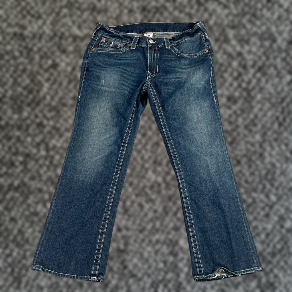 True Religion TRUE RELIGION Jeans Mens 36 Blue Denim Ricky Relaxed Straight Flap Pocket Size US 36 / EU 52 - 1 Thumbnail