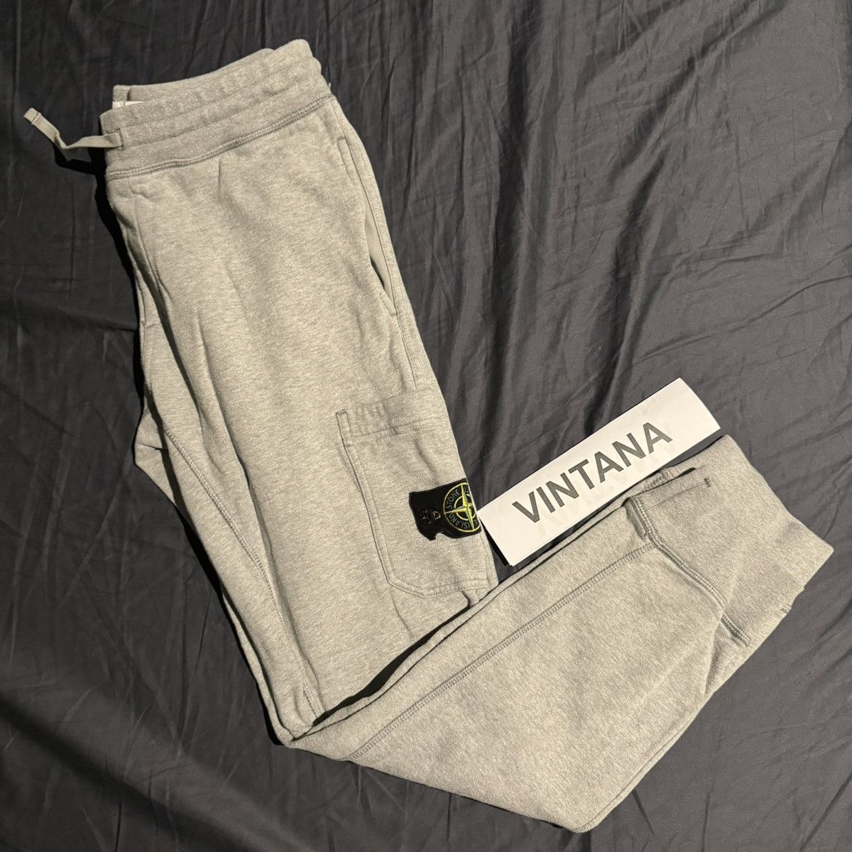 image of Stone Island Jogger Track Pants in Grey, Men's (Size 30)