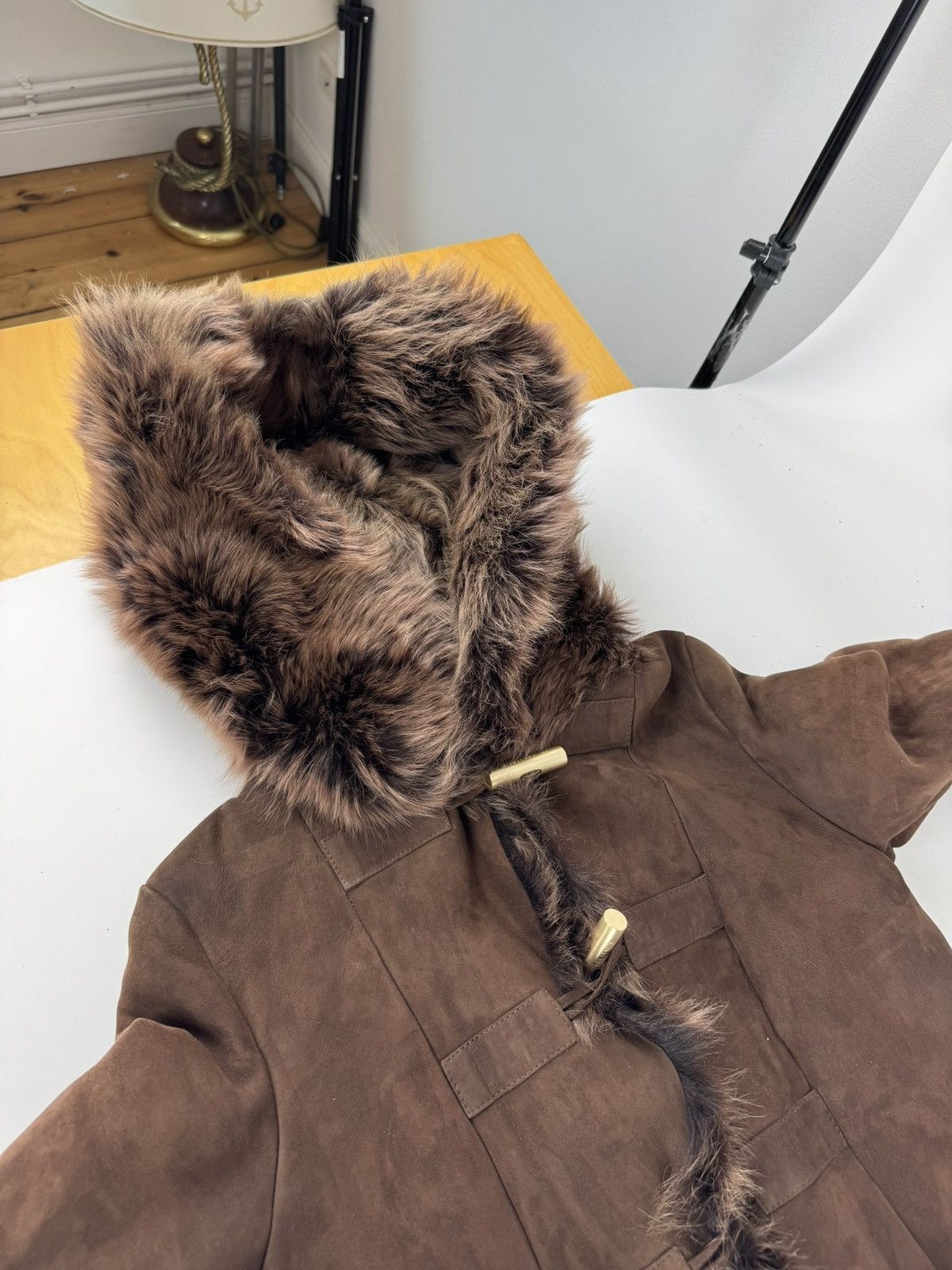 Bottega Veneta Vintage Bottega Veneta Leather Fur Coat 40/L Size L / US 10 / IT 46 - 8 Thumbnail