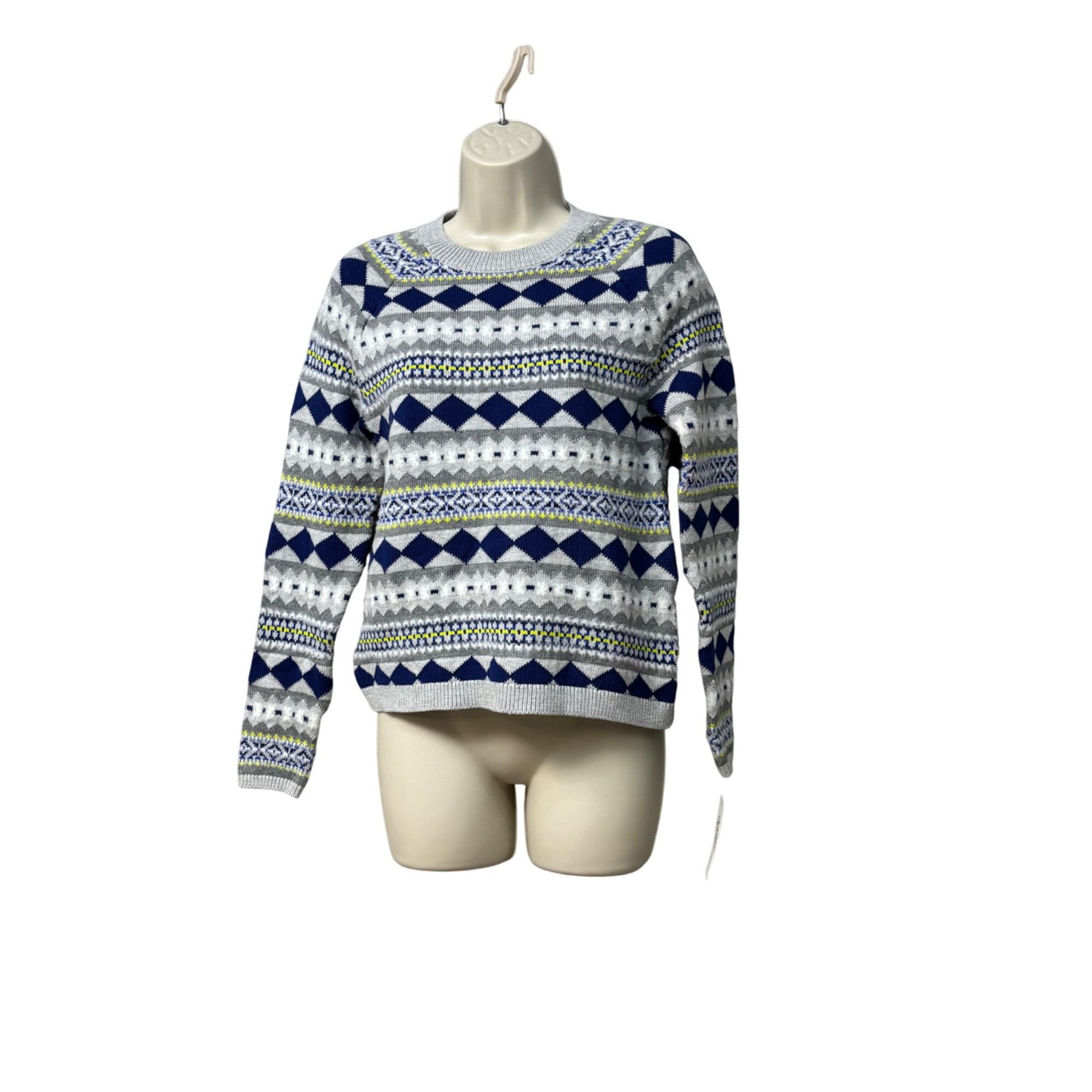 Style & Co Style & Co Fair Isle Crew-Neck Sweater, Stripe Gray, Sz. XS- Size XS / US 0-2 / IT 36-38 - 10 Thumbnail