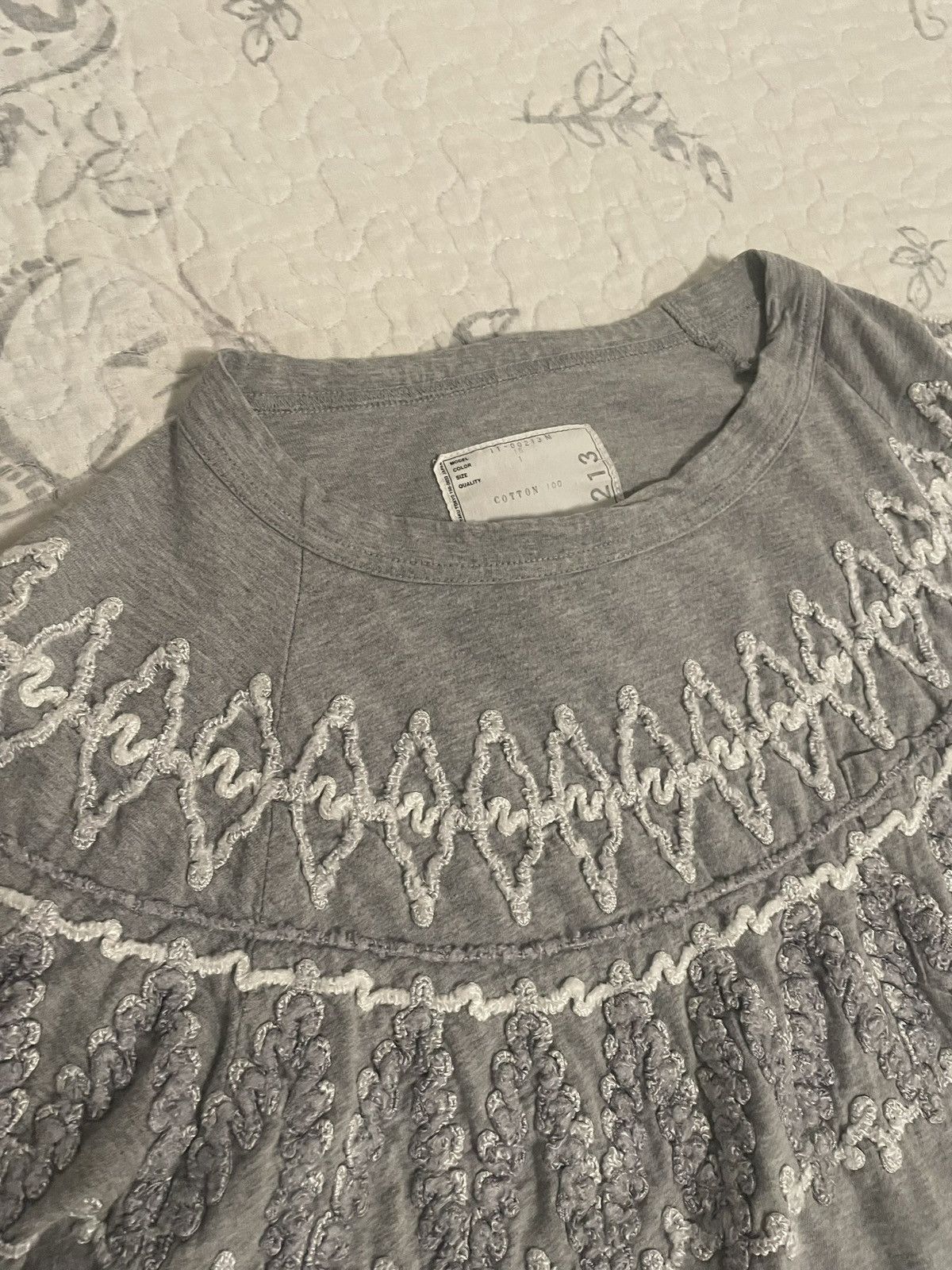 Sacai Grey Sacai Tee Crescent Design Rick Size US S / EU 44-46 / 1 - 6 Thumbnail