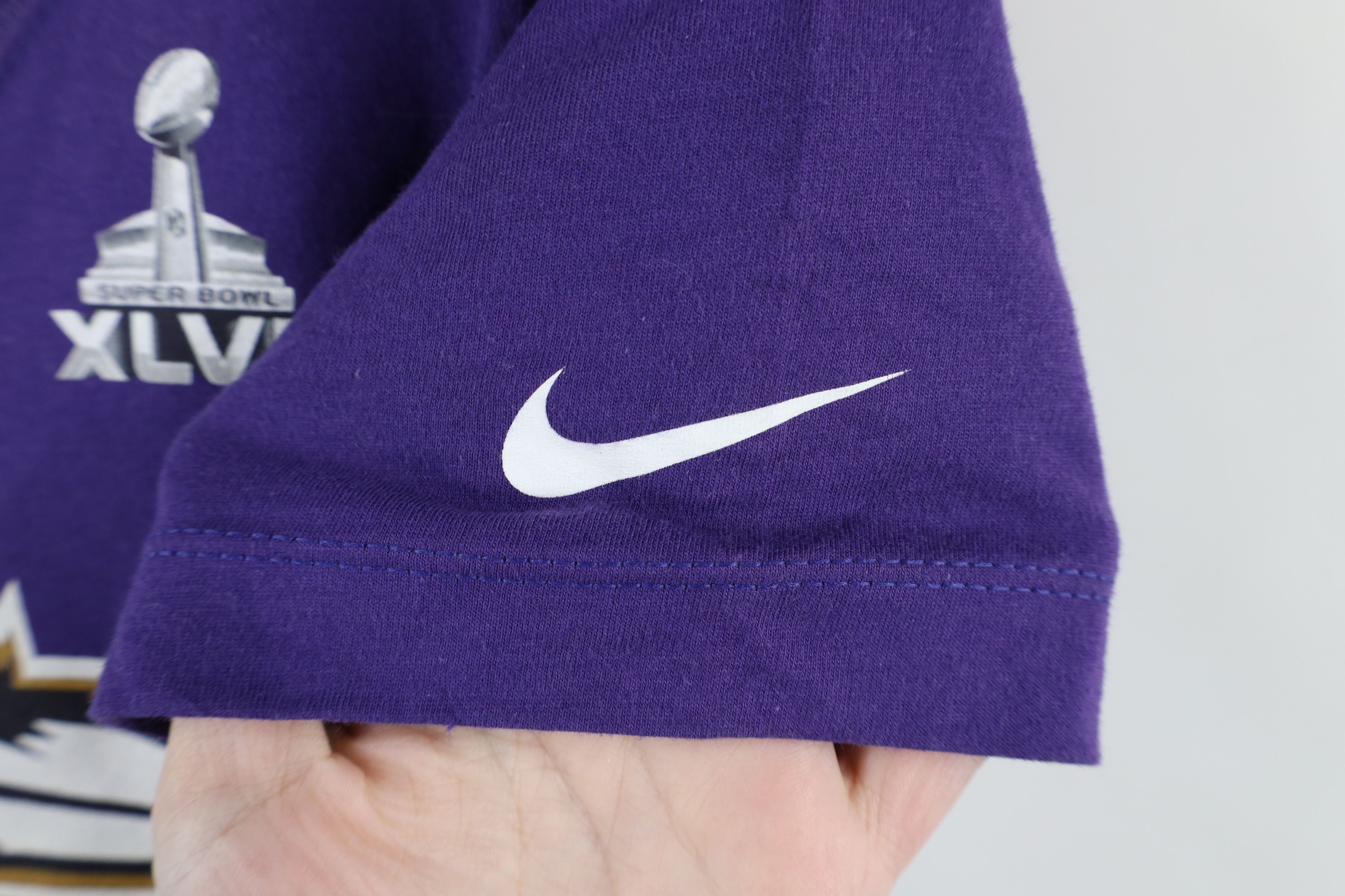 Nike × Vintage Nike Fit Super Bowl XLVII Baltimore Ravens Football T-Shirt Size S / US 4 / IT 40 - 4 Thumbnail