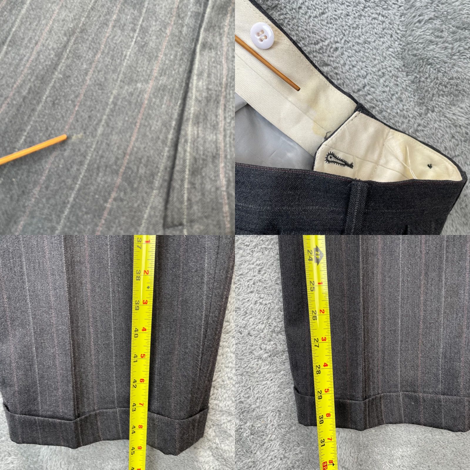 Oscar De La Renta VINTAGE Oscar de la Renta Suit Mens XL Gray 2 Piece Coat Pinstripe Set 50 Chest 36 Waist Black? Not applicable Size 46R - 10 Thumbnail