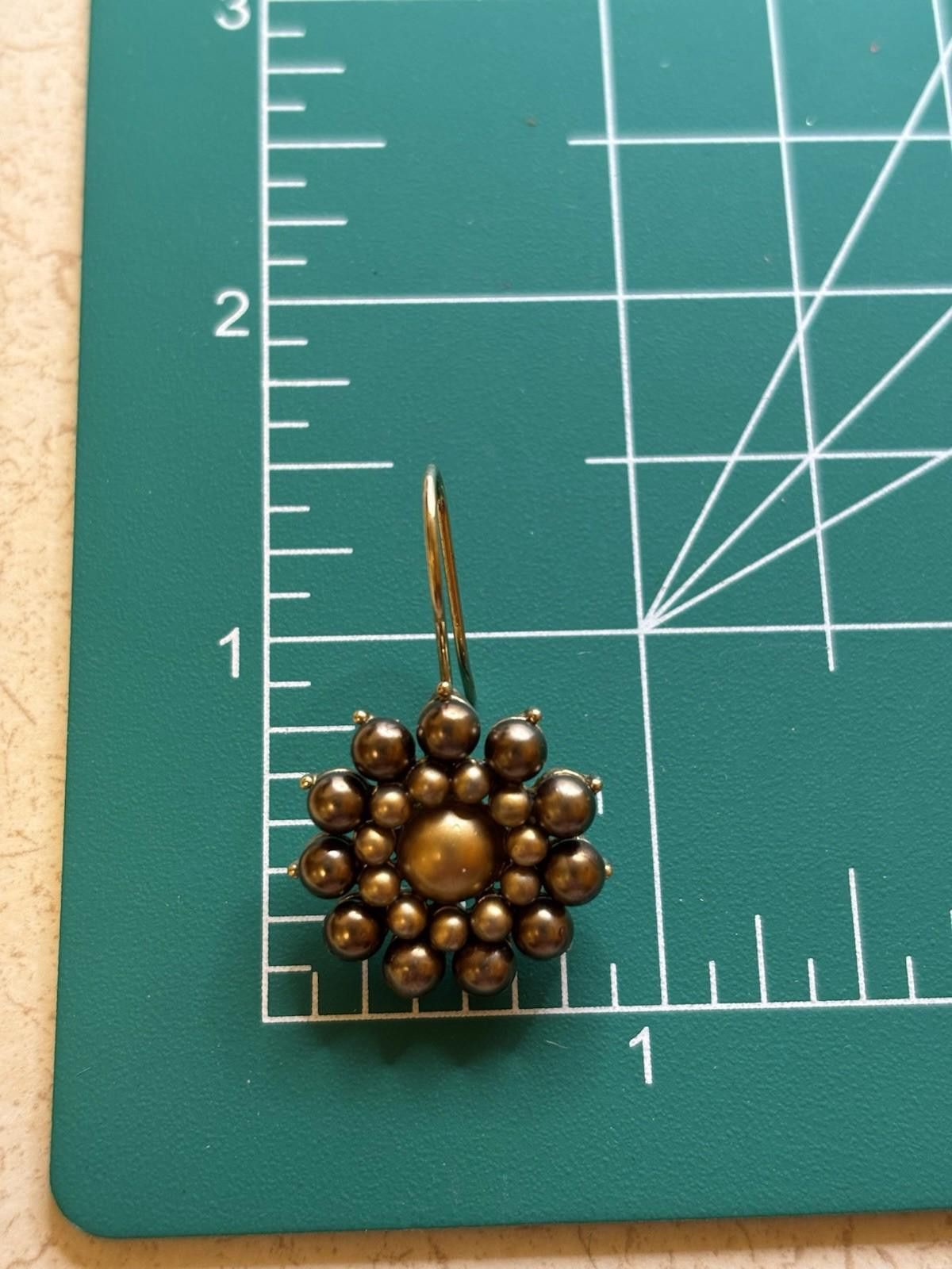 Other Carolee Drop Brushed Goldtone Earrings Floral Pattern Marked Size ONE SIZE - 3 Thumbnail