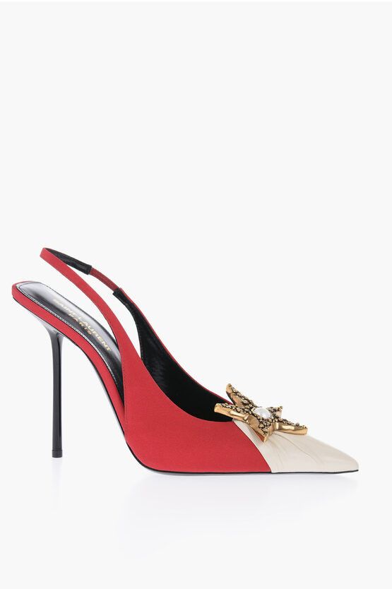 Saint Laurent Paris o1bcso1str1124 Volver Slingback Pumps in Burgundy Size US 8 / IT 38 - 1 Thumbnail