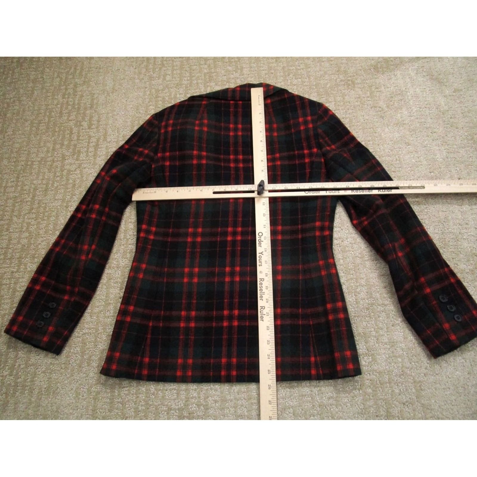 Pendleton VINTAGE Pendleton Blazer Women 10 Red Green Plaid Wool 50s 60s USA Blazer Women 10 Red Green Plaid Wool Vintage Pendleton Blazer Size L / US 10 / IT 46 - 4 Thumbnail