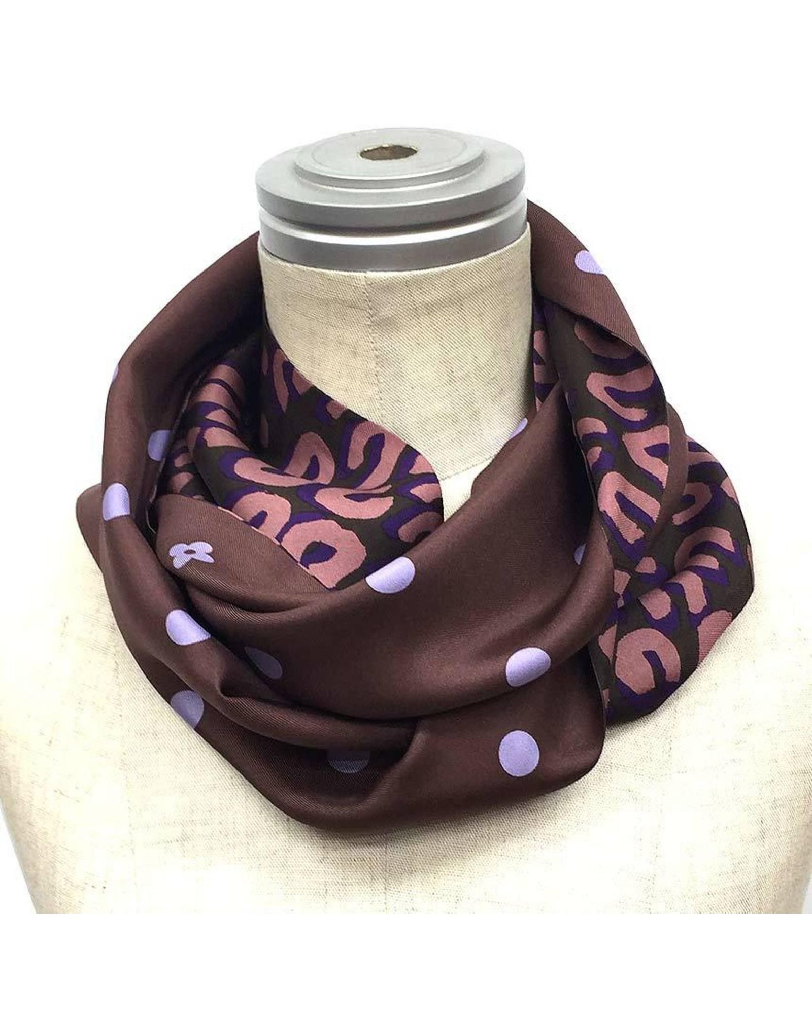 image of Louis Vuitton Elegant Brown Silk Scarf, Women's