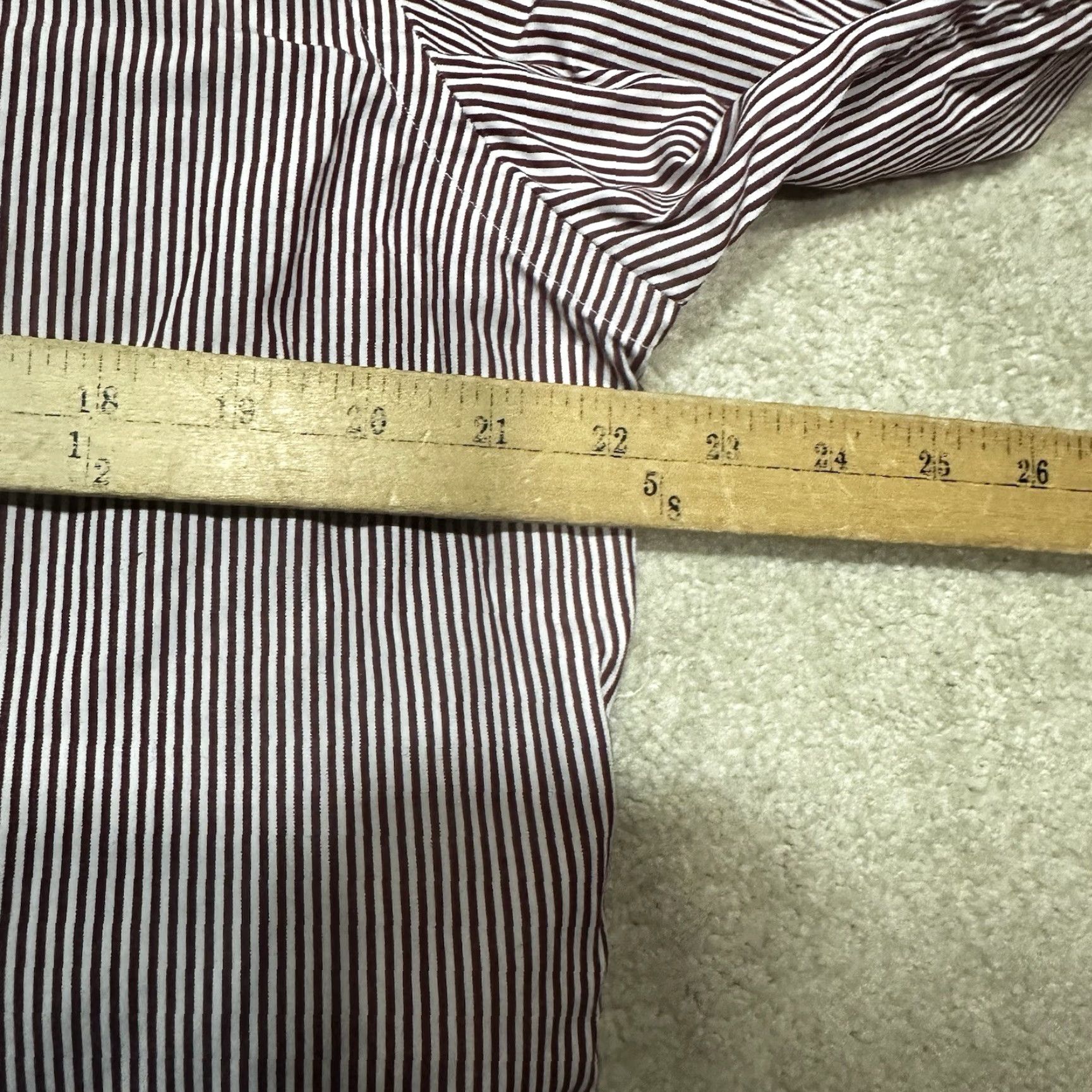 Vintage VINTAGE Luskeys Ryons Button Up Shirt Mens 16 1/2 Maroon Striped Western Cowboy Shirt Mens Regular Size 16.5 Maroon Stripe Cowboy Western Mens Shirts Size US L / EU 52-54 / 3 - 6 Thumbnail
