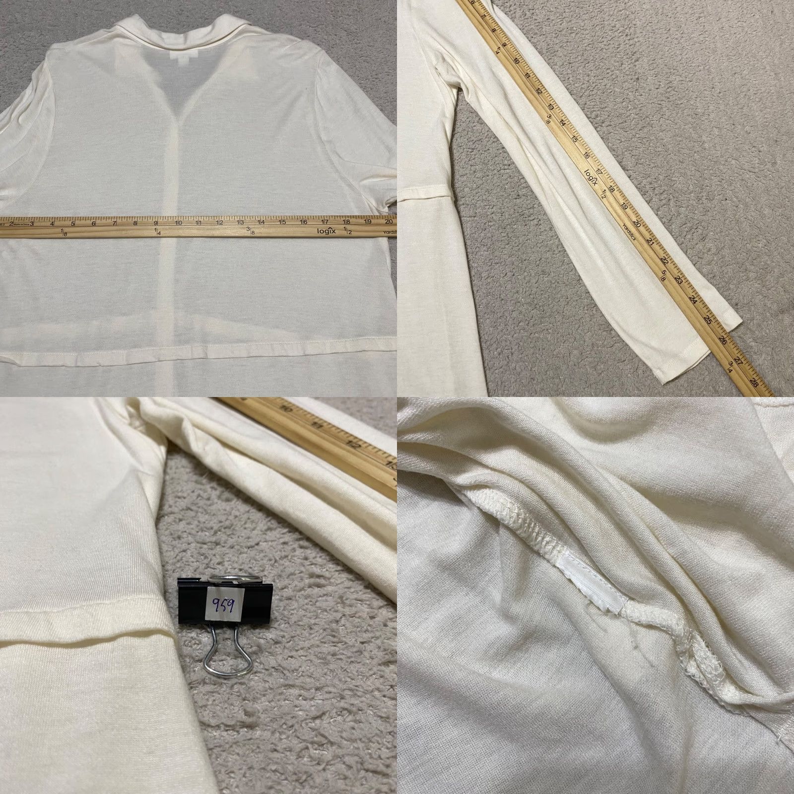 J. Jill J. Jill Womens Shirt L Tall Beige Knit Button Up Long Sleeve Tunic Blouse Casual Size L / US 10 / IT 46 - 8 Thumbnail
