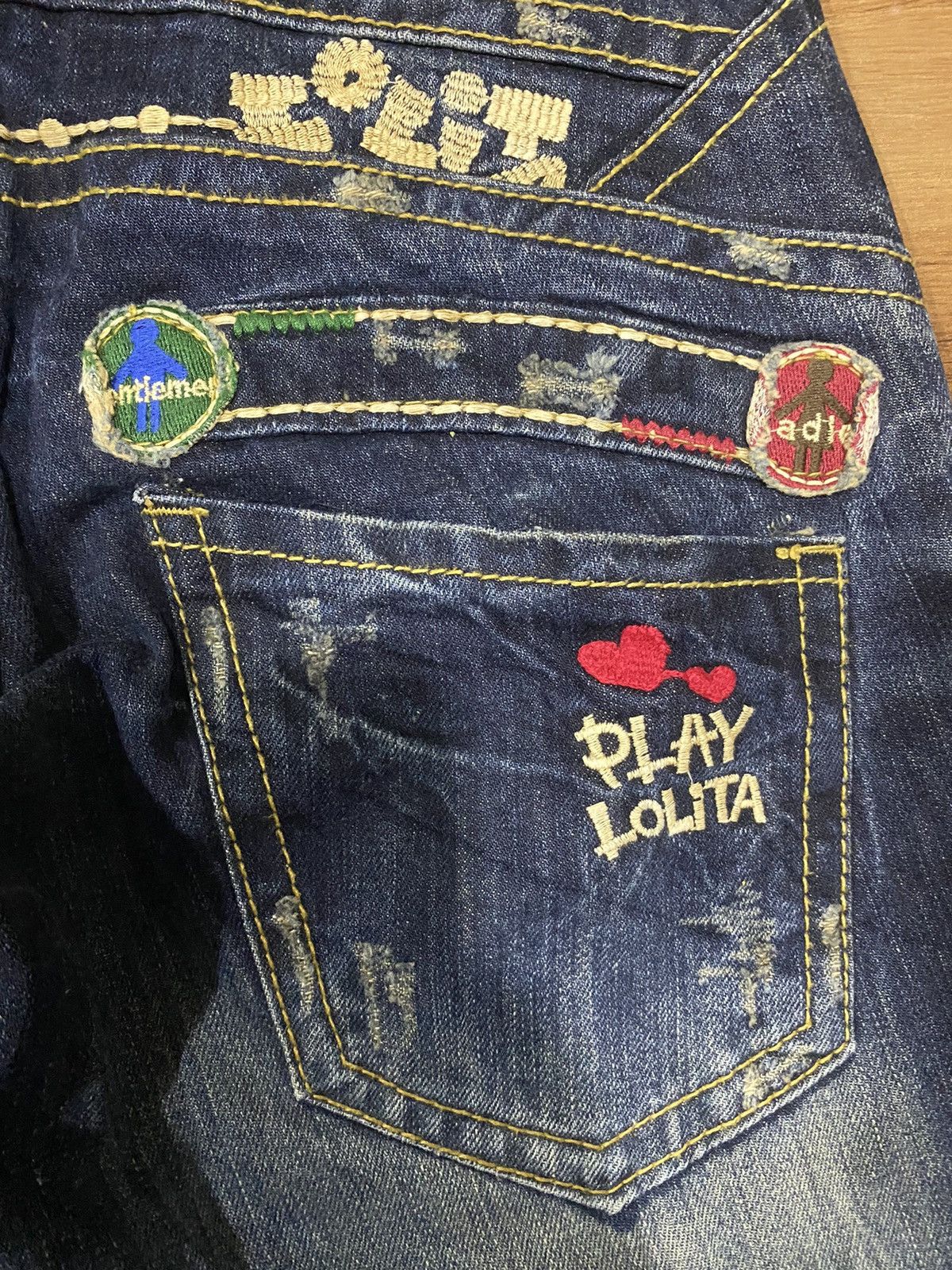 Vintage Vintage Lolita Distress Denim Jeans Size US 32 / EU 48 - 8 Thumbnail