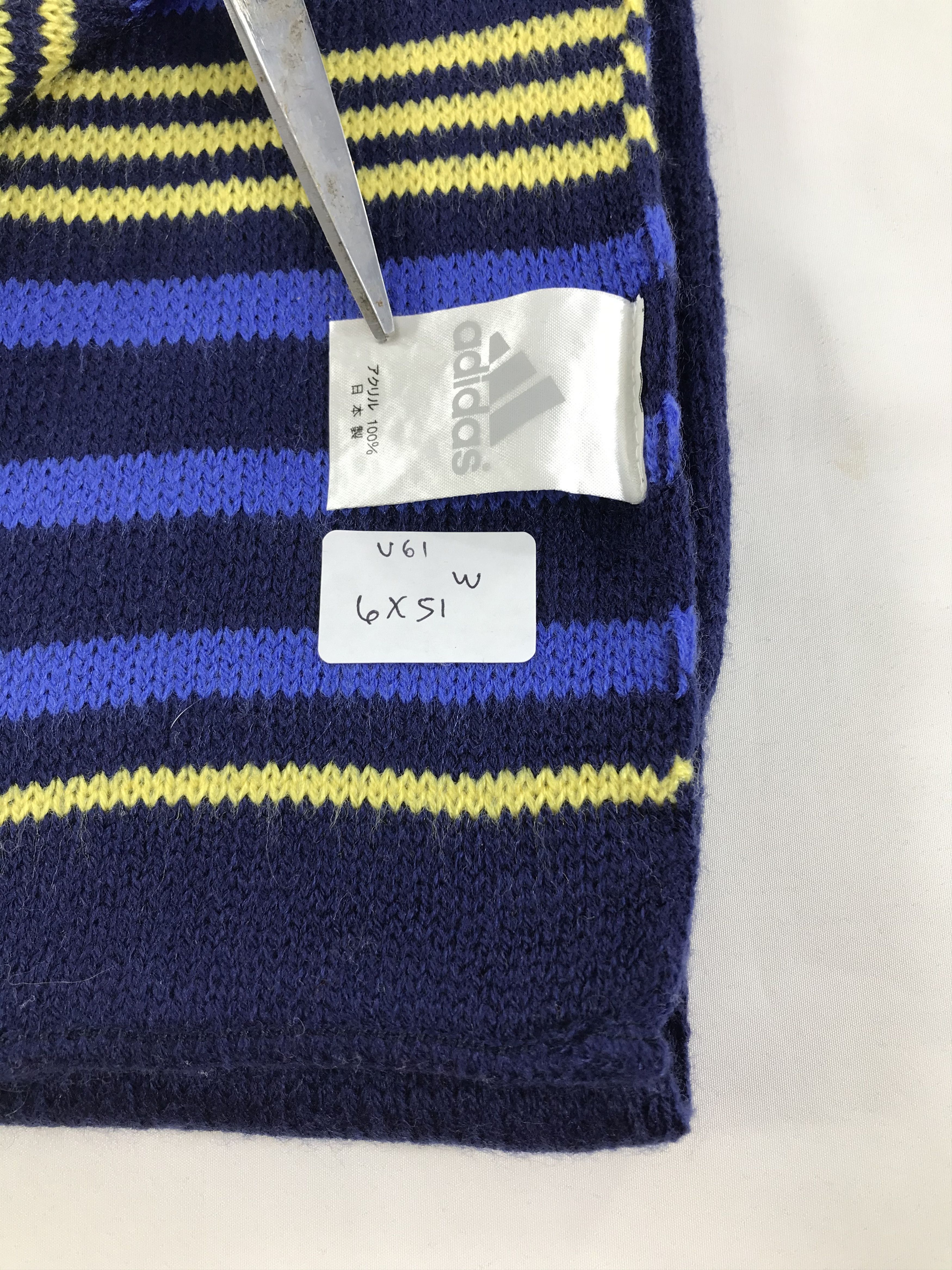 Vintage Adidas Striped Wool Scarf Muffler V61 Size ONE SIZE - 4 Thumbnail