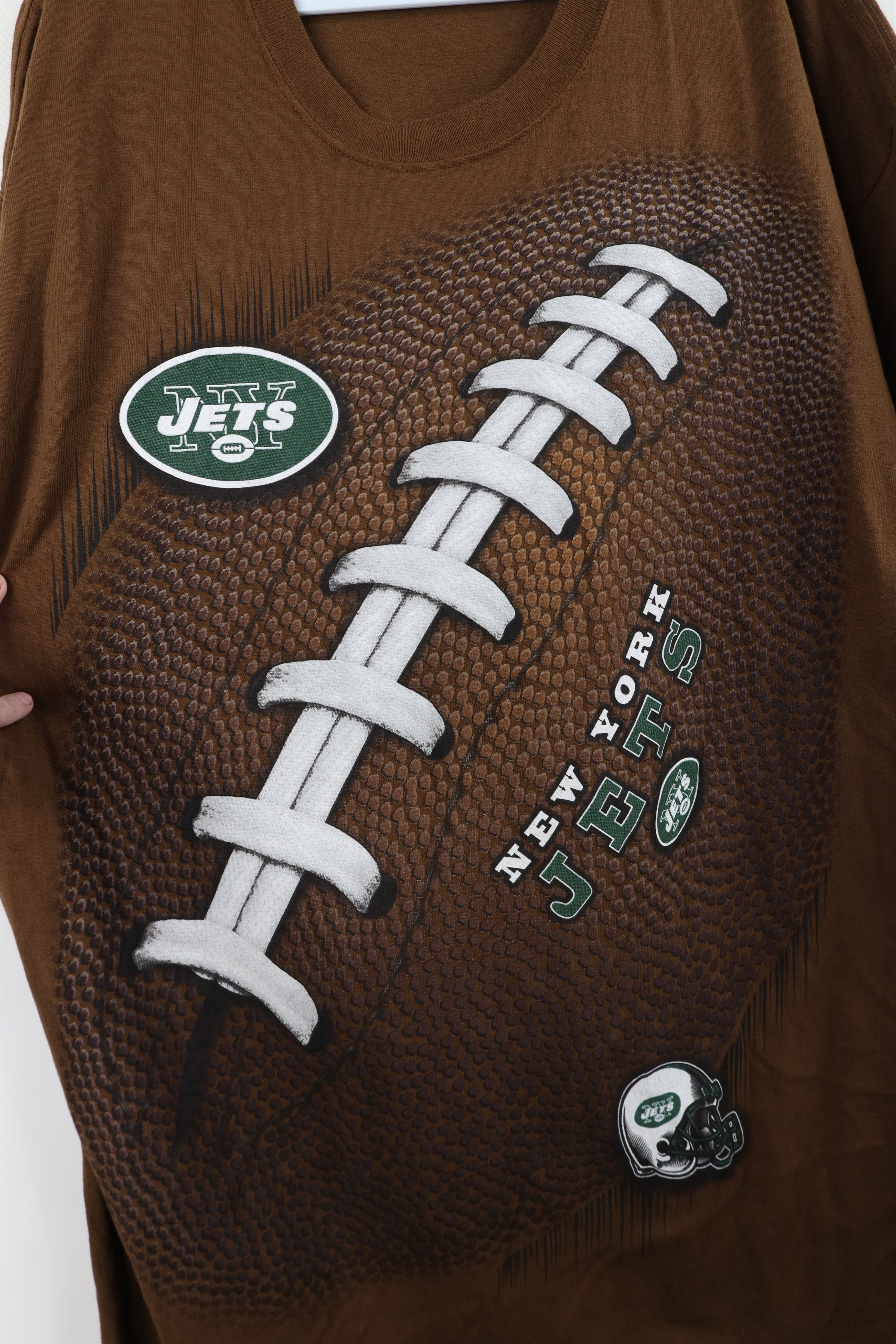 Majestic Vintage Y2K Majestic New York Jets Football T-Shirt Brown Size US XL / EU 56 / 4 - 4 Thumbnail
