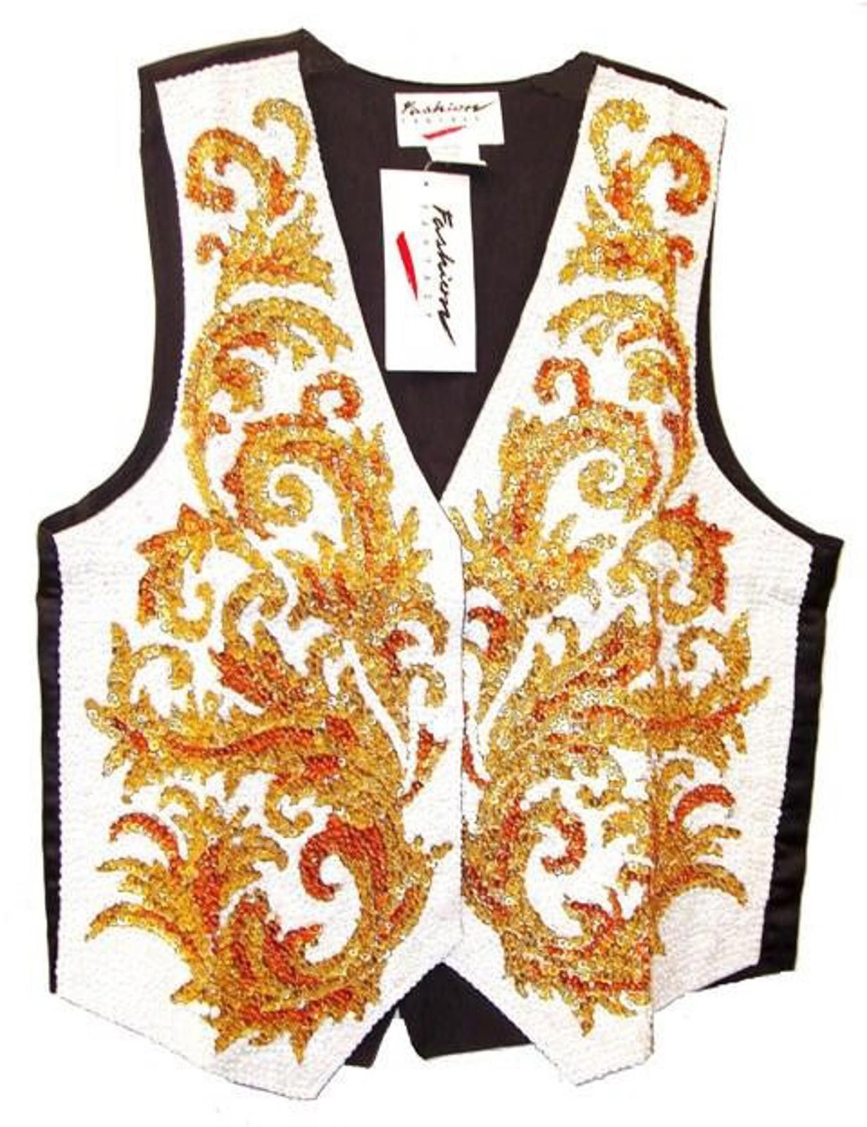 Designer Sequin Vest Arabesque White (size Small only) Size S / US 4 / IT 40 - 1 Preview