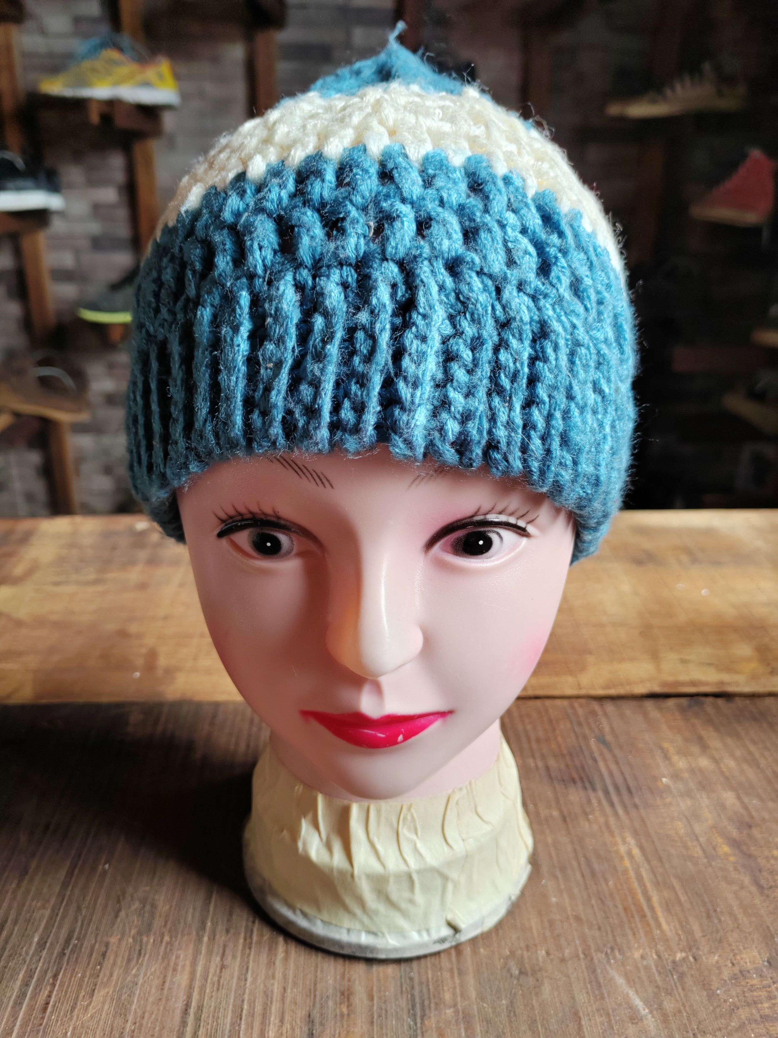 Japanese Brand Vintage Japanese Style Crochet knitted Handmade Big Beanie Size ONE SIZE - 2 Thumbnail