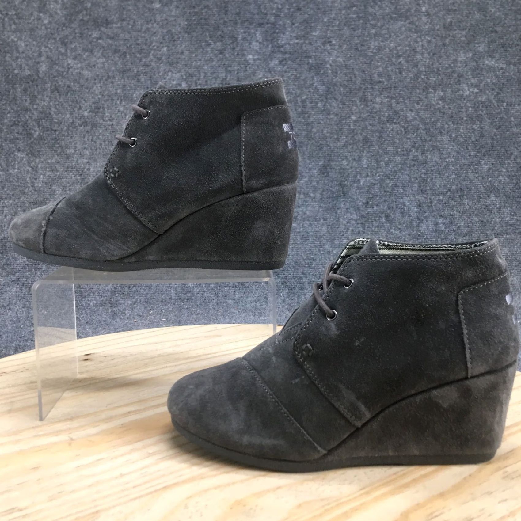 Toms TOMS Boots Womens 8 Desert Gray Lace Up Casual Comfort Round Toe Wedge Heels - Desert Boots, Women, 8, Gray, TOMS Size US 8 / IT 38 - 2 Thumbnail