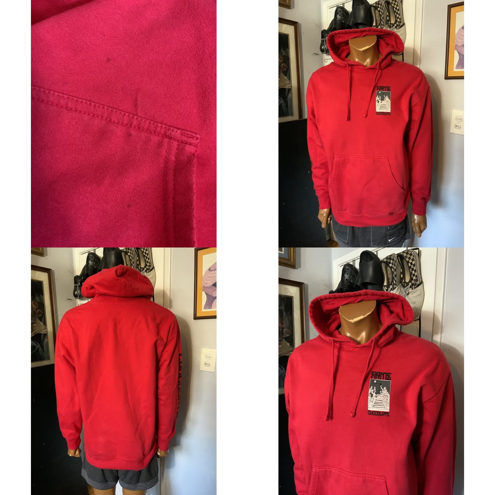 CHOCOOLATE VINTAGE Chocolate Skateboards X Stevie Perez Firme Ritual Skate Red Pullover Hoodie M Men Sz.M Red Pullover Hoodie Skateboarding Mens Size US M / EU 48-50 / 2 - 8 Thumbnail