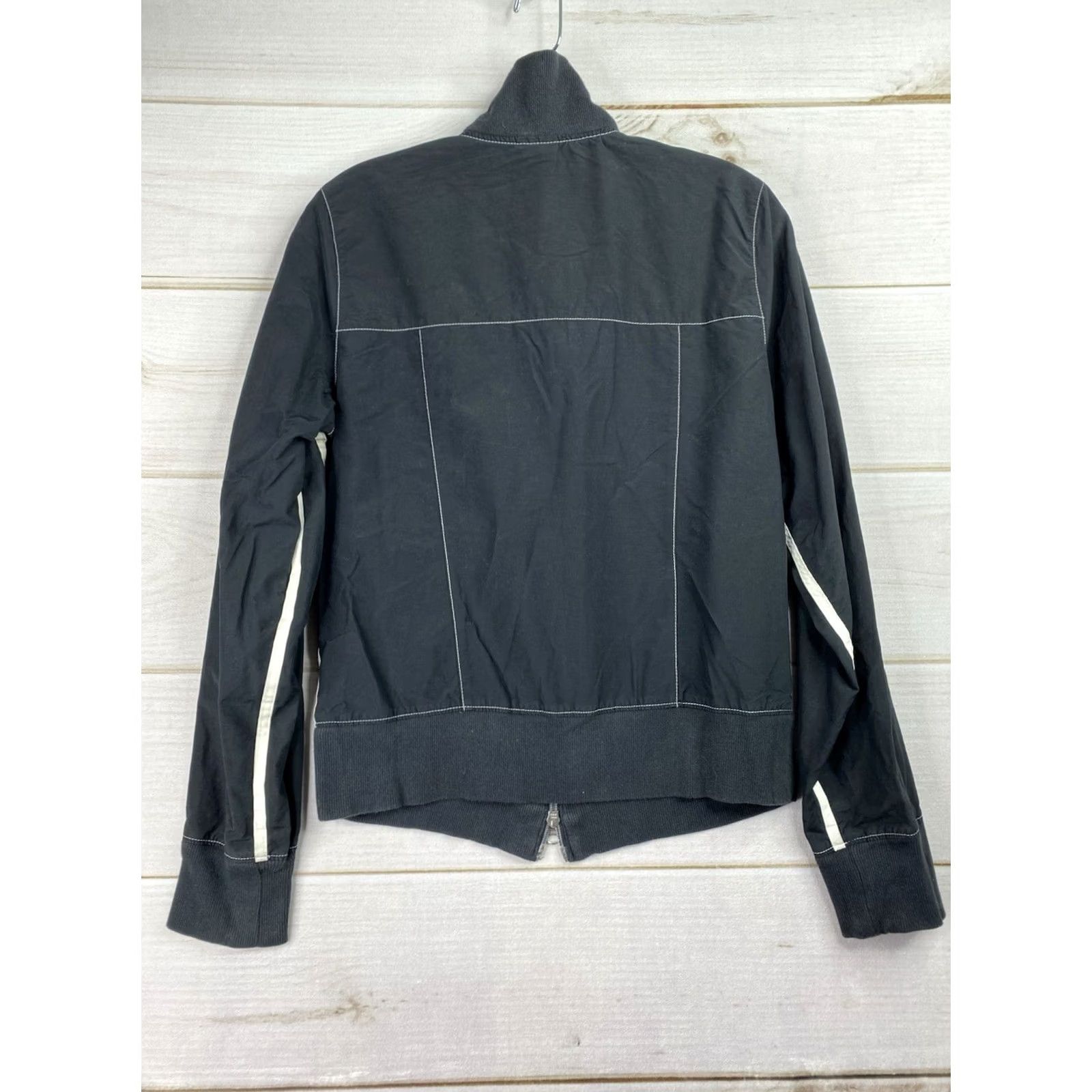 Nike VINTAGE Nike Moto Style Track Jacket Womens M Black Lightweight Swoosh Y2K Size M / US 6-8 / IT 42-44 - 7 Thumbnail