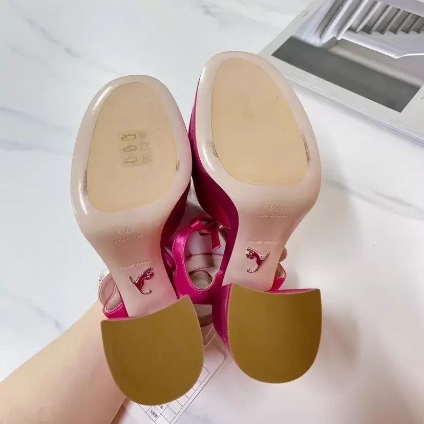 Miu Miu Miu Miu Pink High Heel Sandals EU 37.5 Size US 7 / IT 37 - 4 Thumbnail