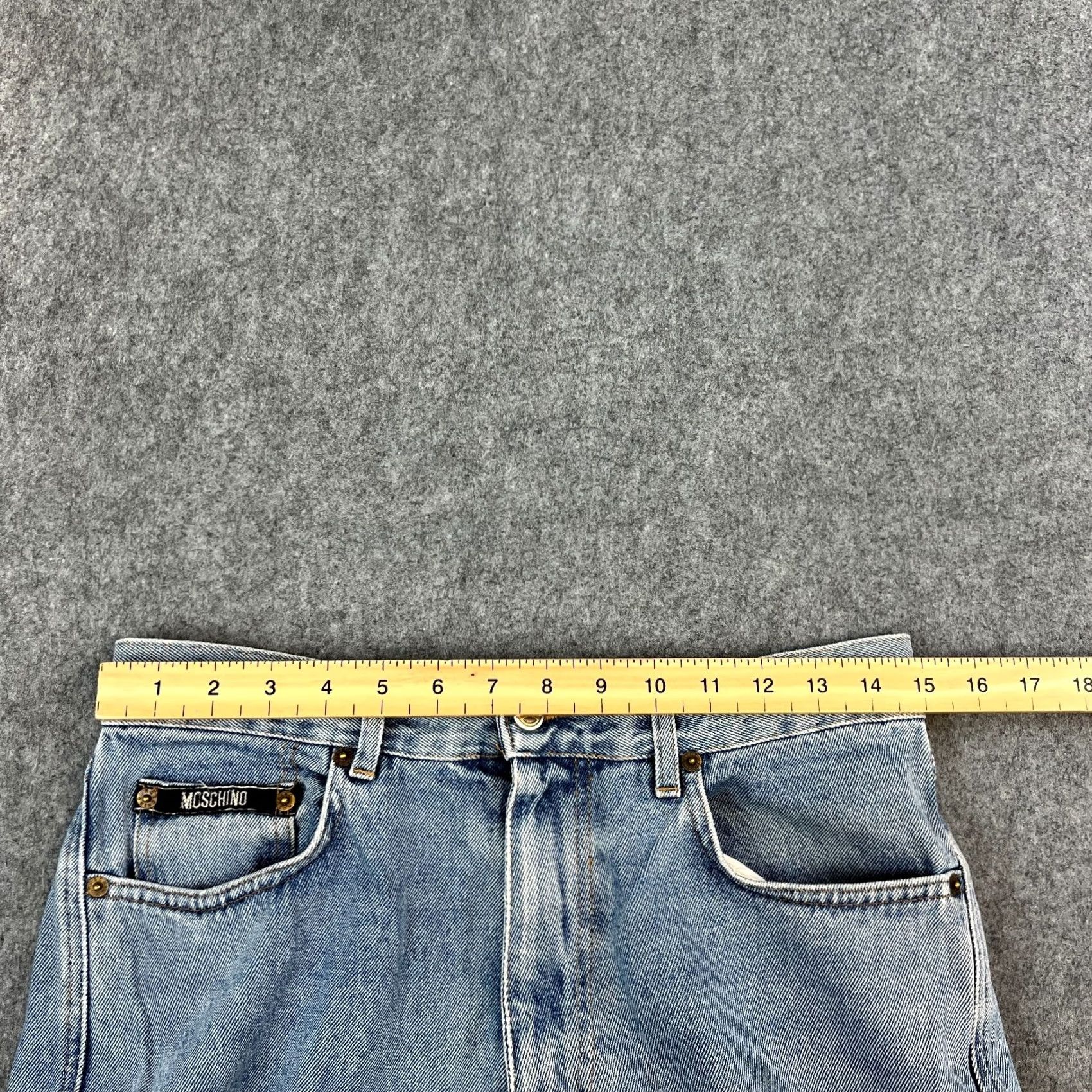 Moschino VINTAGE Moschino Jeans Regular Tapered 30 34 Blue Peace Sign Italy Designer Men Size US 30 / EU 46 - 7 Thumbnail