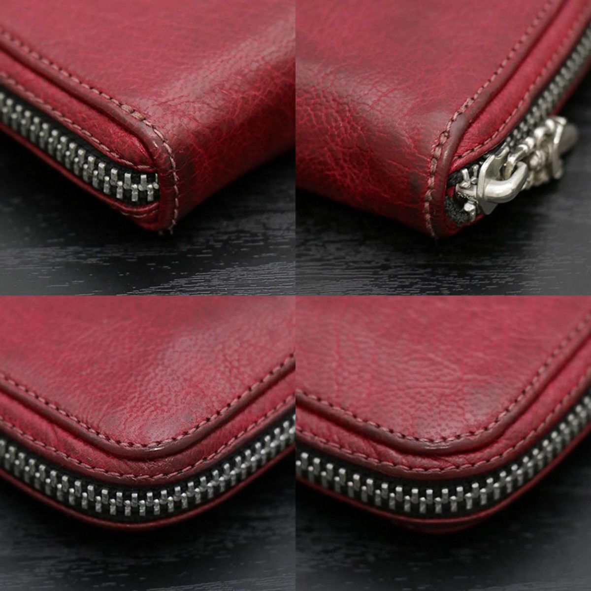 Chrome Hearts Chrome Hearts red cemetery triple cross leather patch wallet Size ONE SIZE - 6 Thumbnail