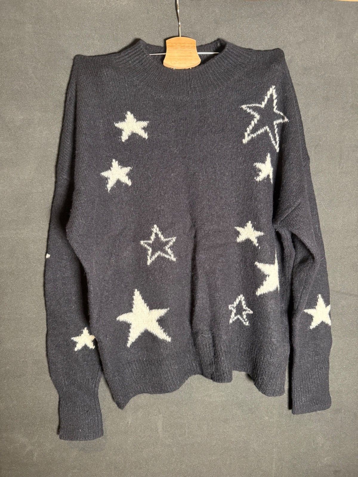 Rails Rails Black Star Pattern Cashmere Knit Cotton Sweater Size M Size M / US 6-8 / IT 42-44 - 1 Thumbnail