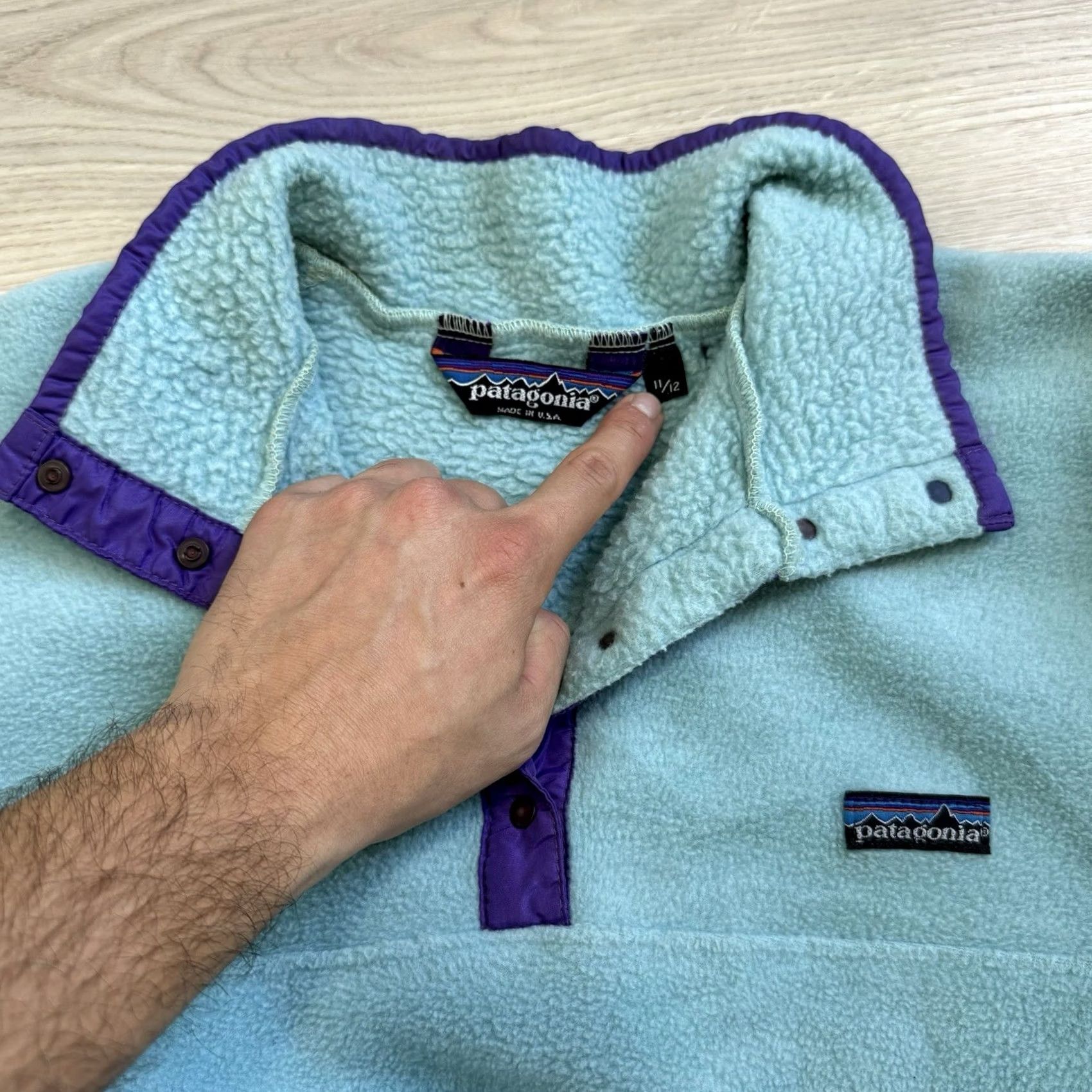 Patagonia VINTAGE Patagonia Womens 11/12 Synchilla Teal Fleece Jacket Pullover 90s Size XL / US 12-14 / IT 48-50 - 4 Thumbnail