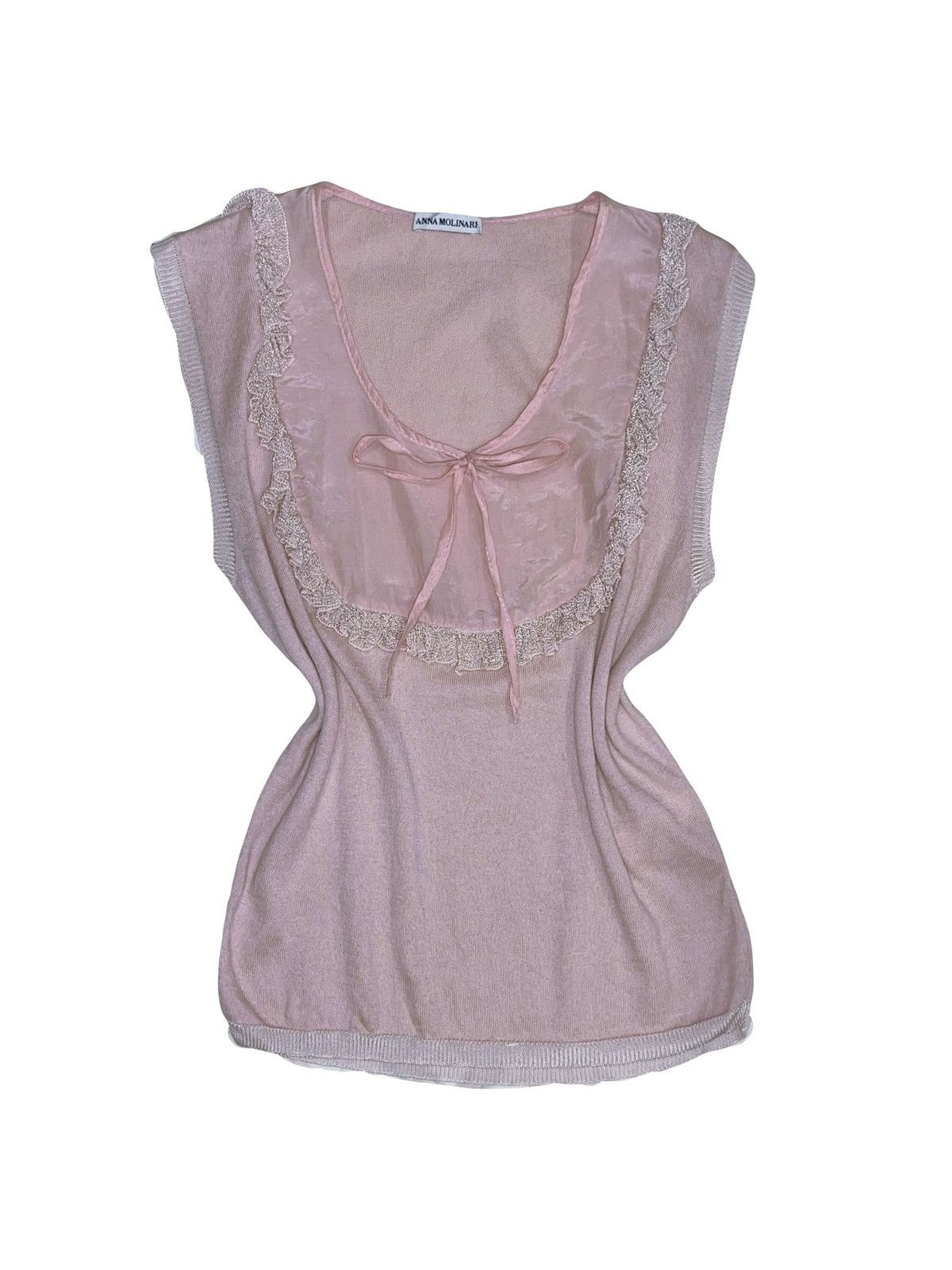 Anna Molinari Vintage Y2K Anna Molinari knit lace tank top 🎀💗 Size ONE SIZE - 3 Thumbnail