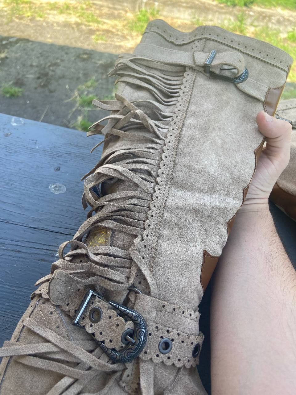 Other Vintage As 98 Guidi style Leather Faded Biker High Boots Size US 7 / IT 37 - 7 Thumbnail